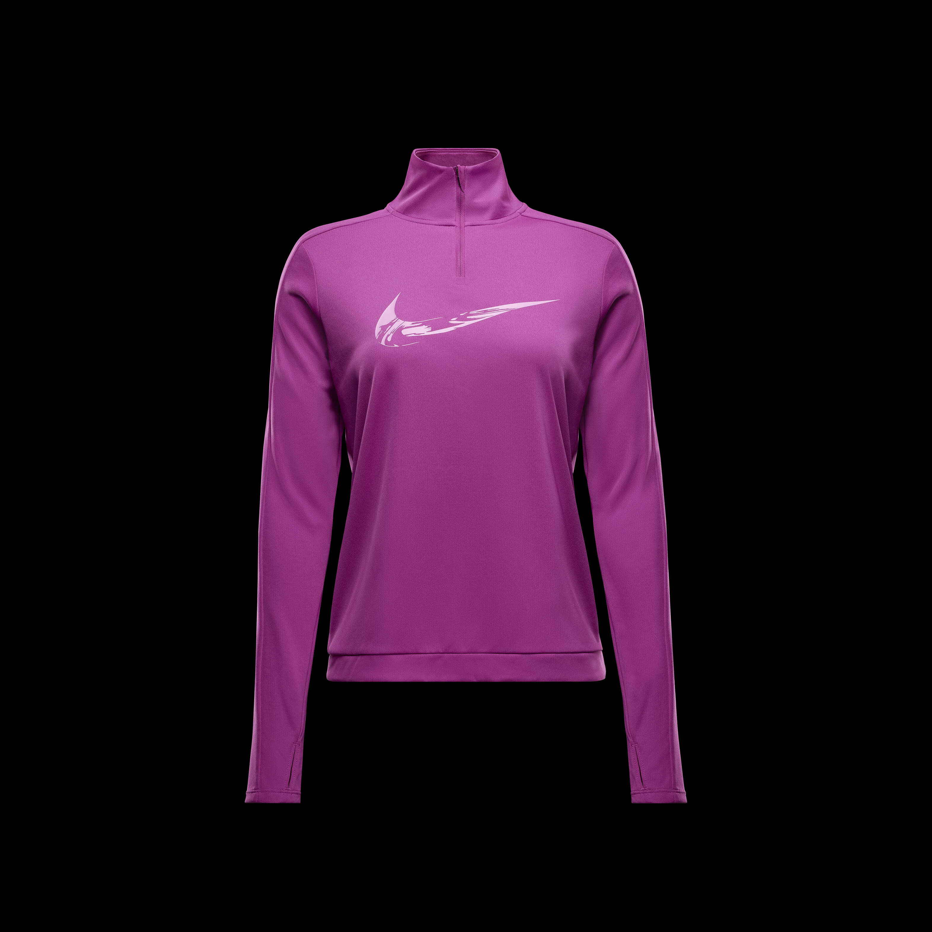 Nike running swoosh logo quarter zip top in pink top