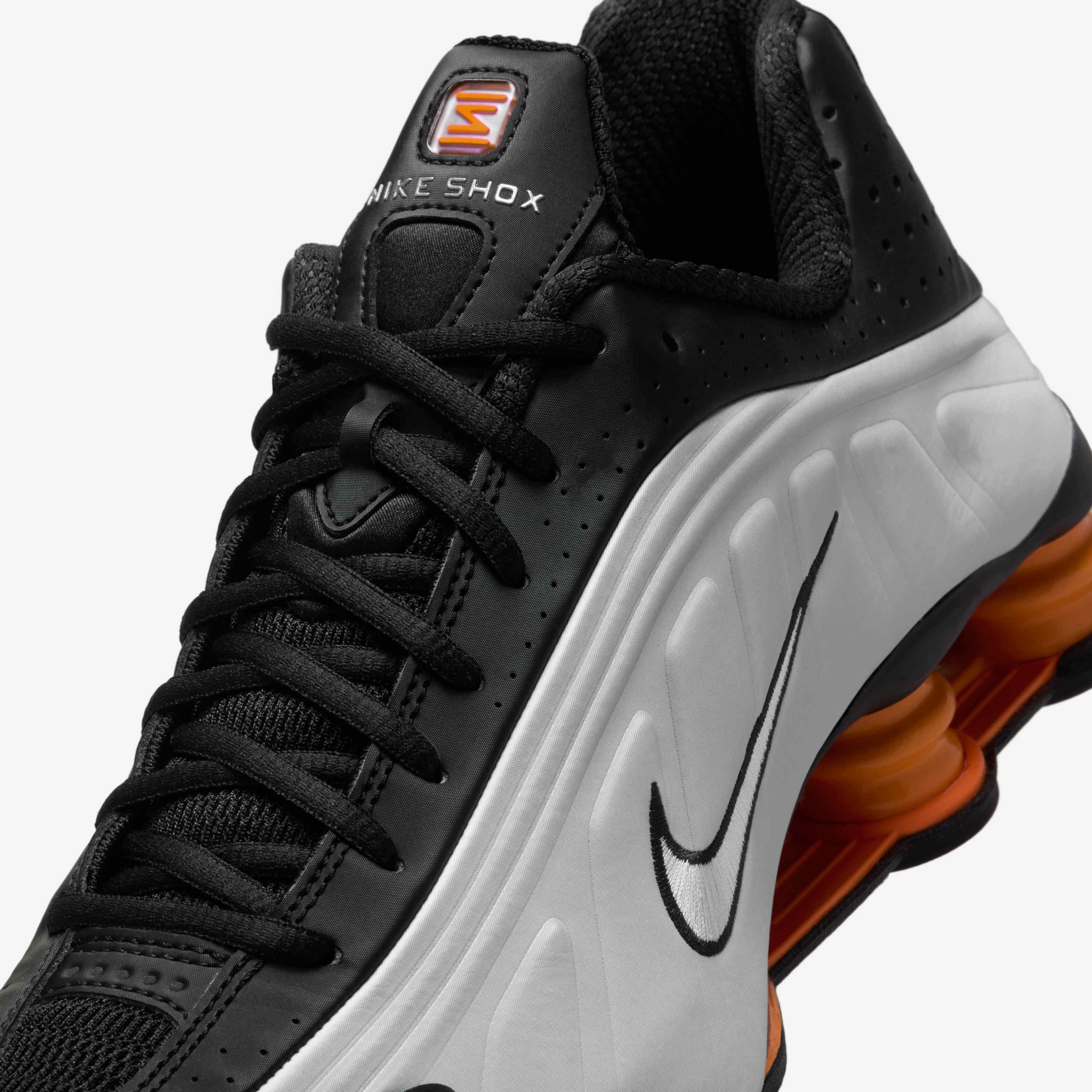 Buy Nike Shox R4 Men's Shoes - Black/Bright Mandarin/Metallic