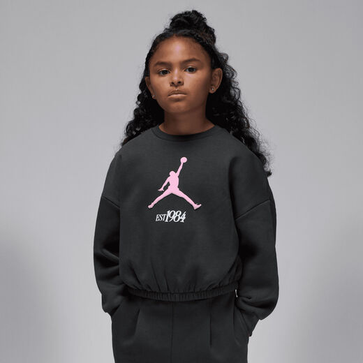 Kids' Sweatshirts-JRDN, Jordan Jumpman Club, Little Kids' Pleated Fleece Crew