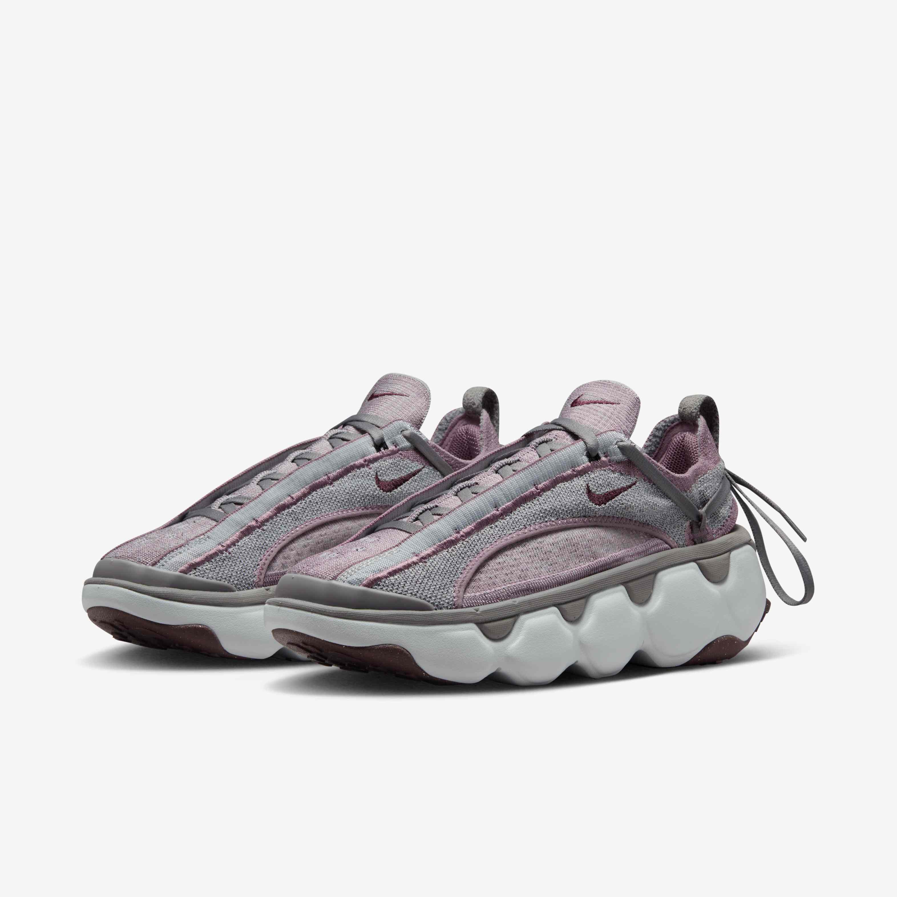 nike flyknit pink and grey