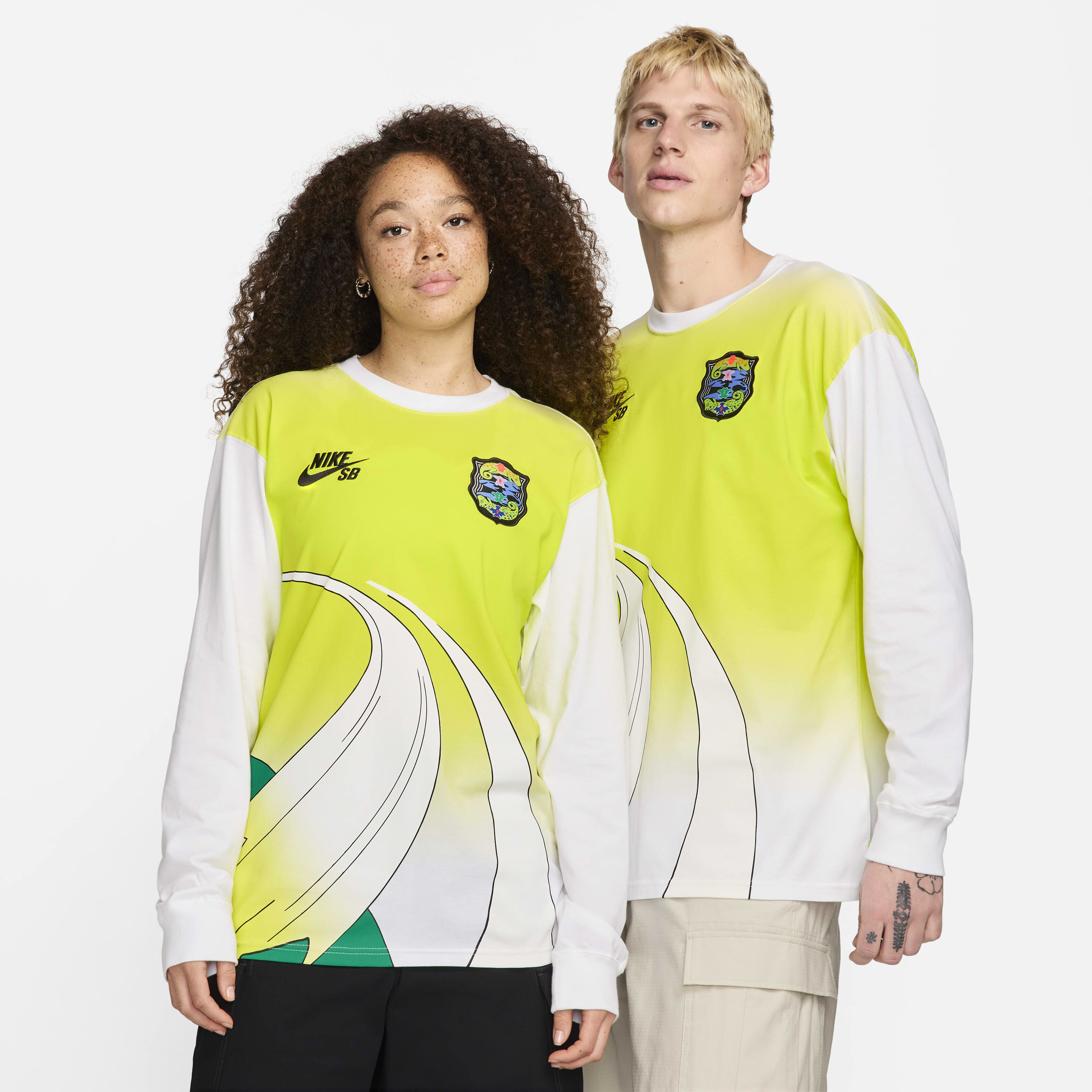 Nike long sleeve yellow sale