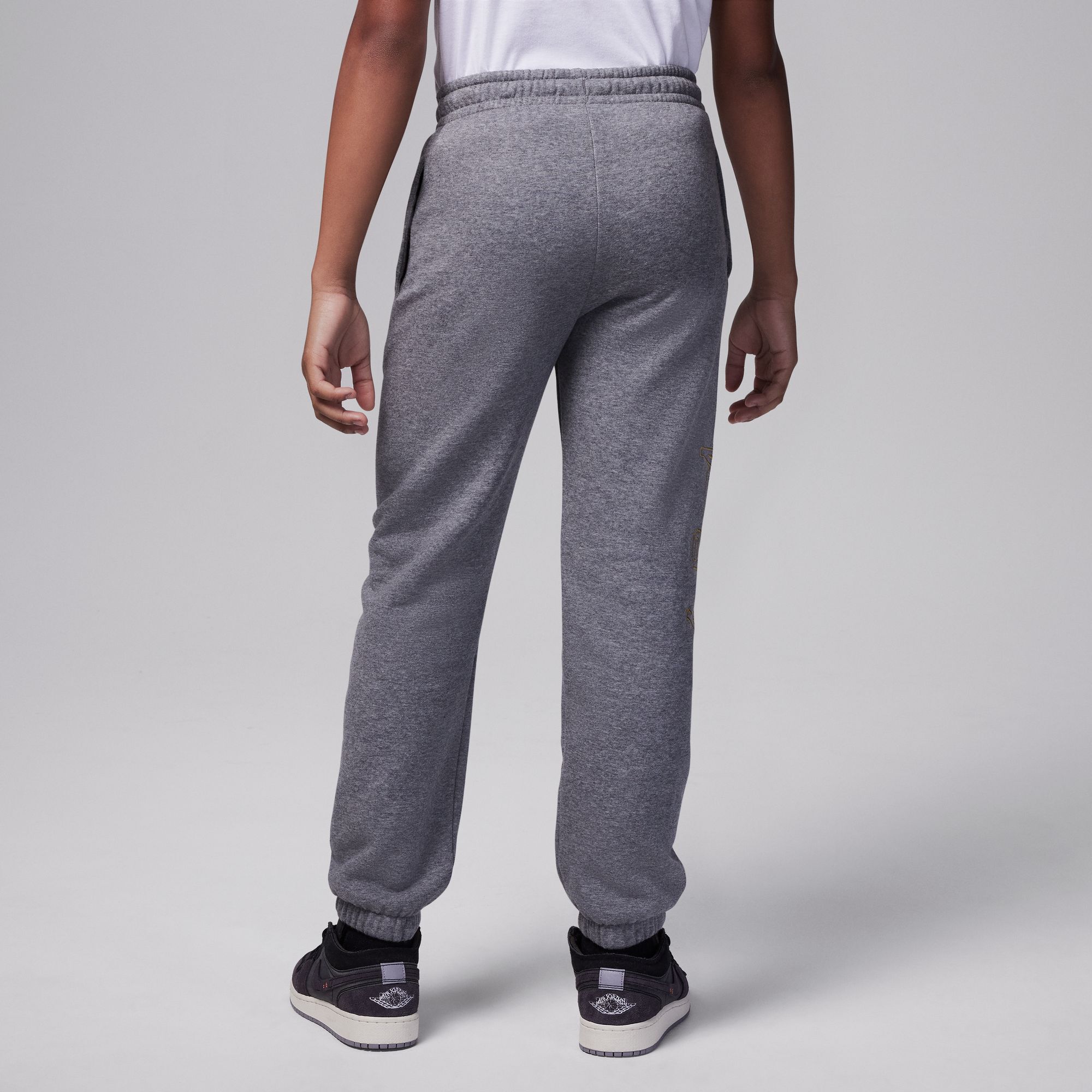 Jordan Take Flight Black and Gold Fleece Trousers image number 4