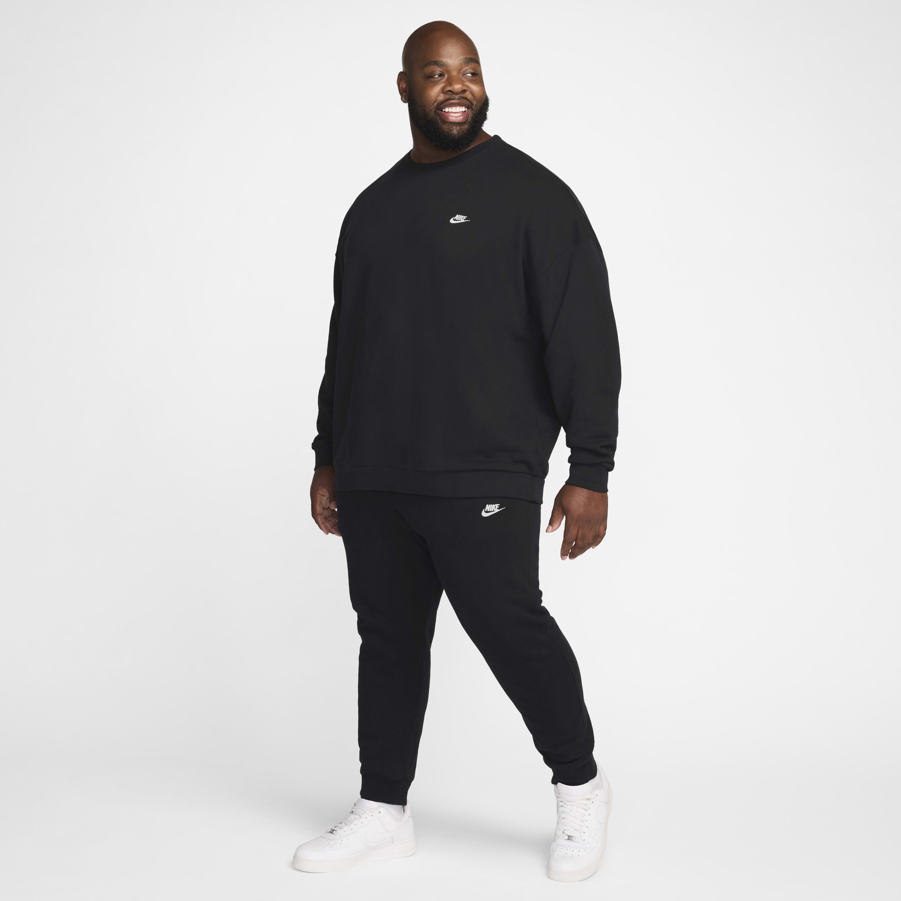 Buy Nike Club Fleece Men s Oversized French Terry Crew Nike Qatar Official