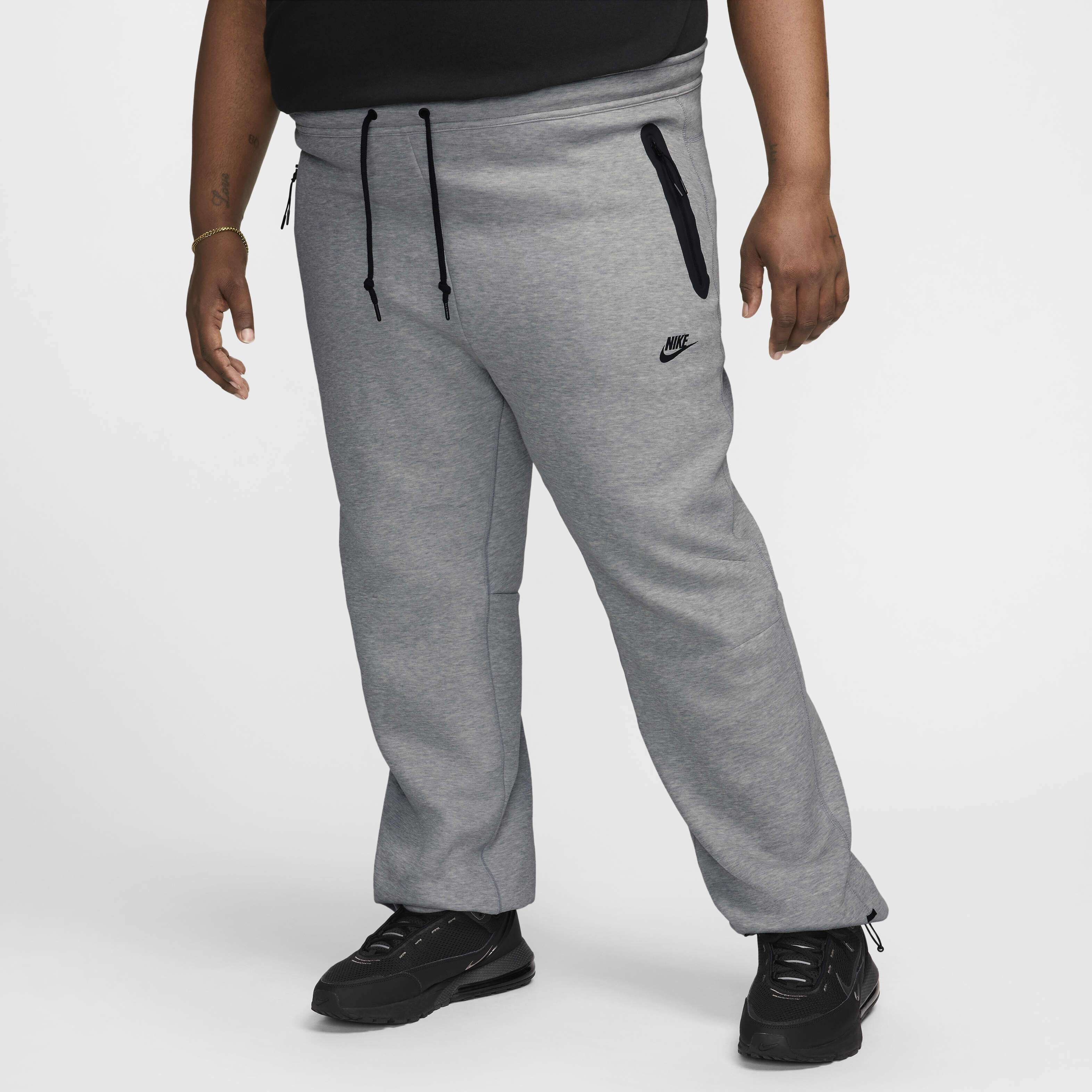 ★★Nike★★ Tech Fleece Open Hem Pants M Dark Grey Heather Buy Nike Tech Men's Fleece Open-Hem Trousers - Dark Grey