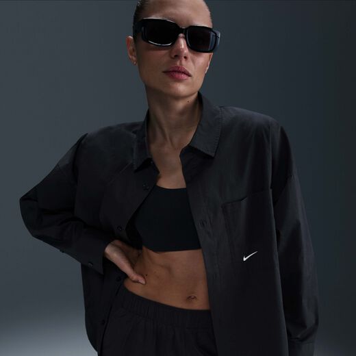Women's Long Sleeves Shirts-Nike, Nike Sportswear Chill Poplin, Woven Loose Long-Sleeve Button-Down Top Women's Long Sleeves Shirts-Nike, Nike Sportswear Chill Poplin, Woven Loose Long-Sleeve Button-Down Top