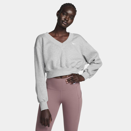 T-Shirts & Tops-Nike, Nike Sportswear Phoenix Fleece, Women's Cropped V-Neck Top