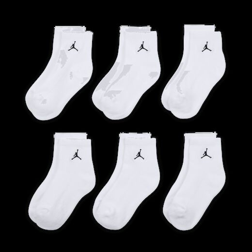 Kids' Accessories & Equipment-JRDN, Jordan Everyday Essentials, Older Kids' Ankle Socks (6 Pairs)