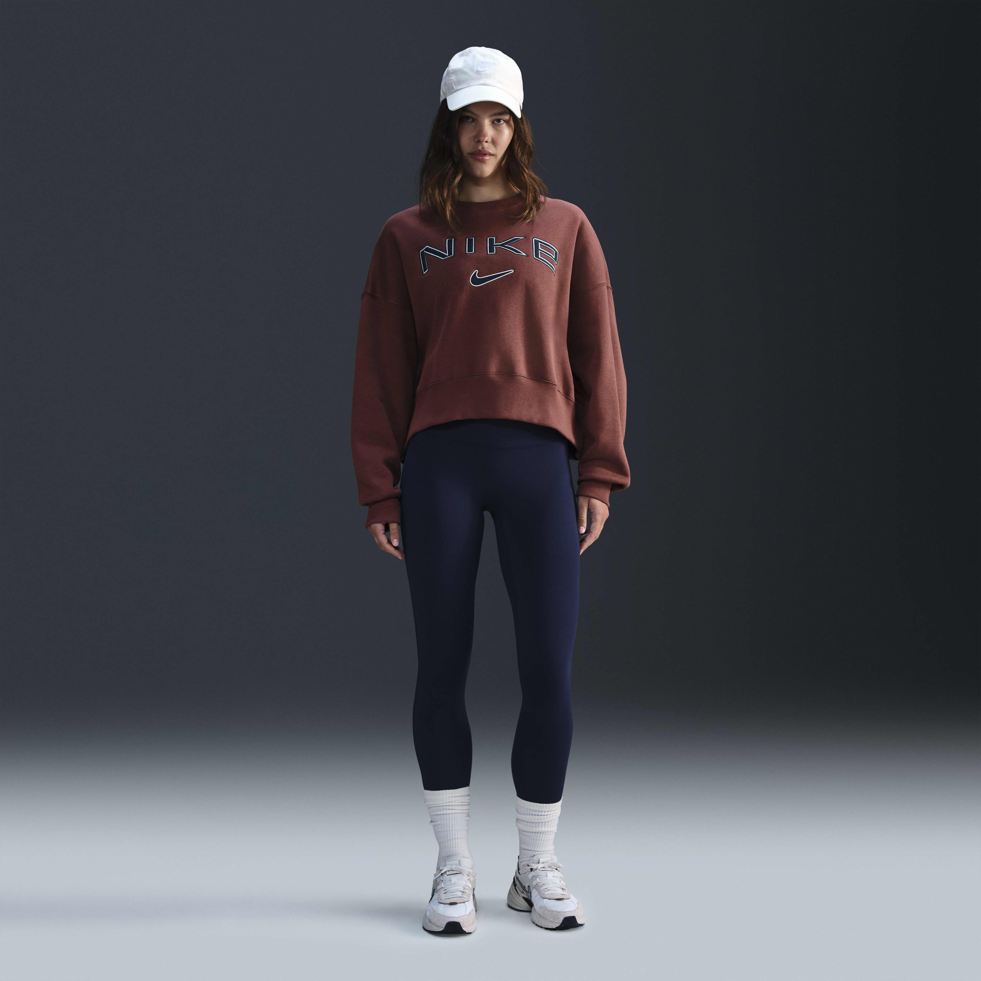 Buy Nike Sportswear Phoenix Fleece Women s Over Oversized Crew Neck Logo Sweatshirt Nike Qatar Official