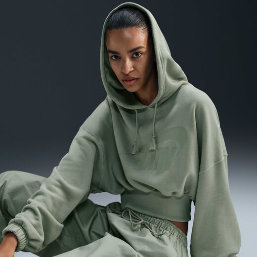 Hoodies & Sweatshirts-Nike, Nike Sportswear, Women's Oversized Cropped French Terry Pullover Hoodie