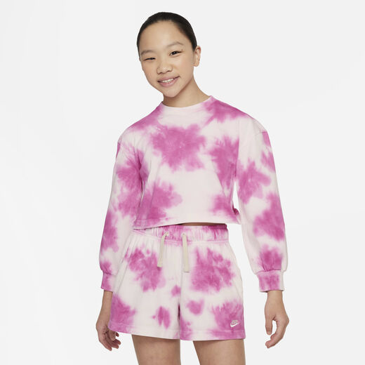 Hoodies & Sweatshirts-Nike, Nike Sportswear, Older Kids' (Girls') Washed Long-Sleeve Top
