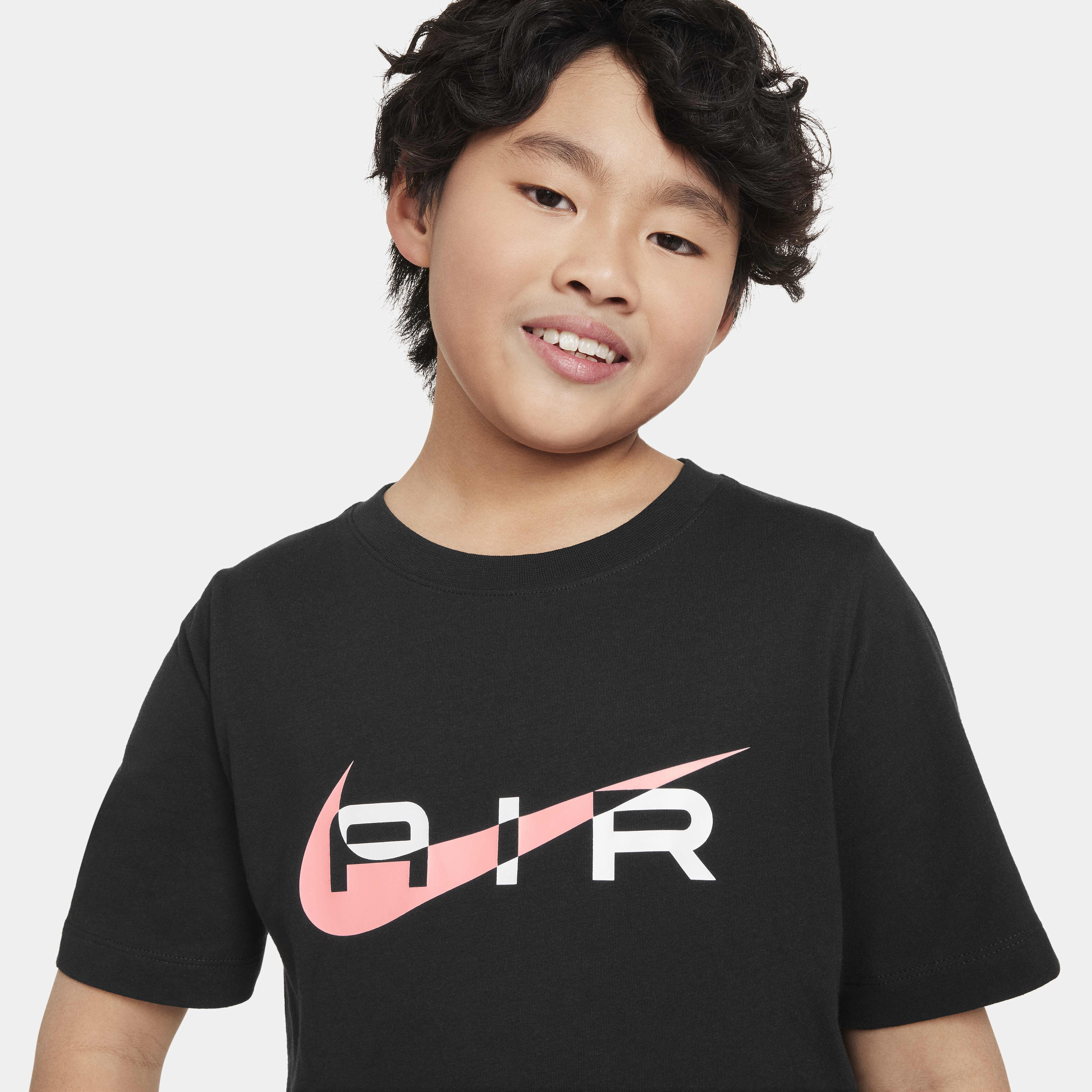 Buy Nike Air Older Kids' (Boys') T-Shirt - Black/Pink Foam