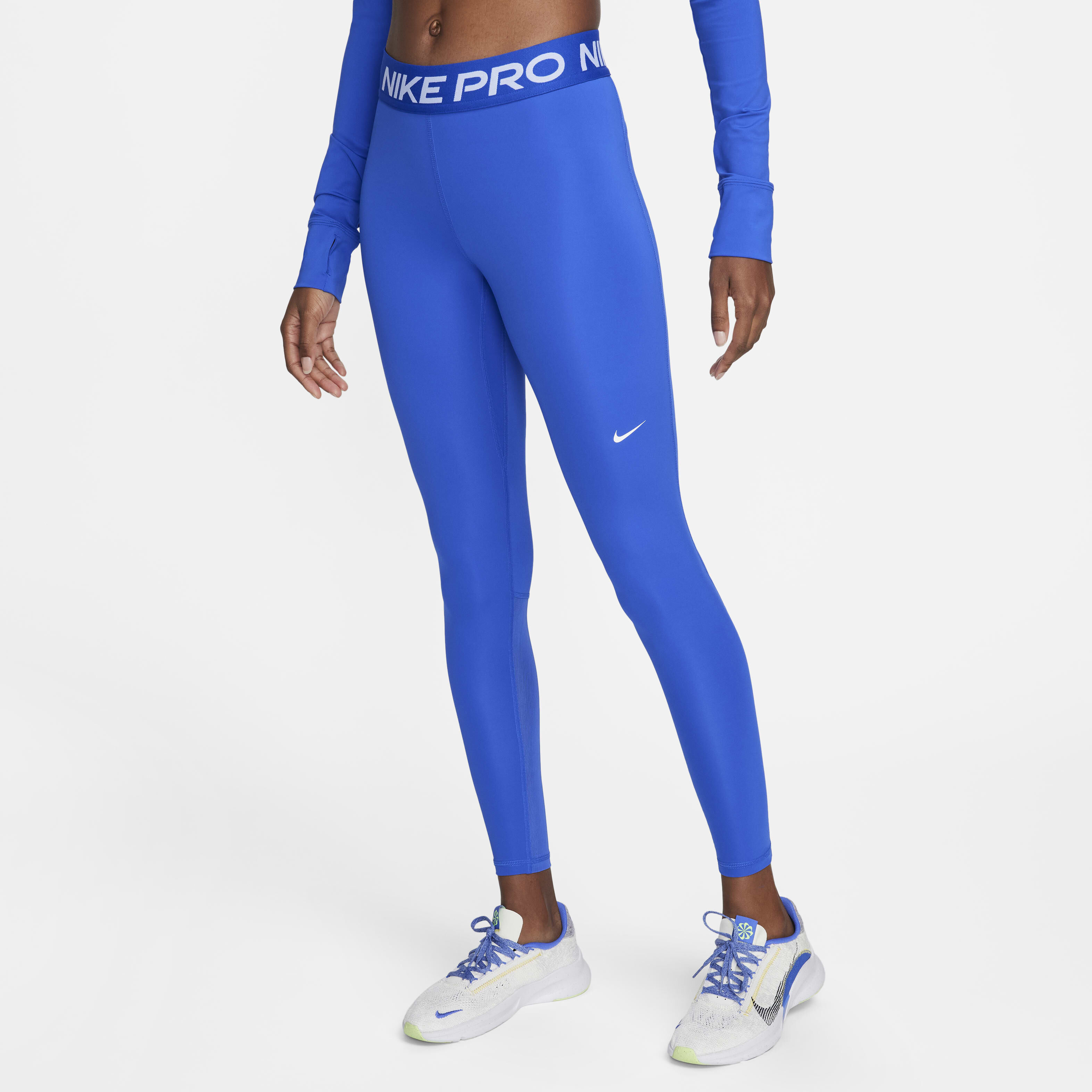Buy Nike Pro Women s Mid Rise Mesh Panelled Leggings Nike Qatar Official