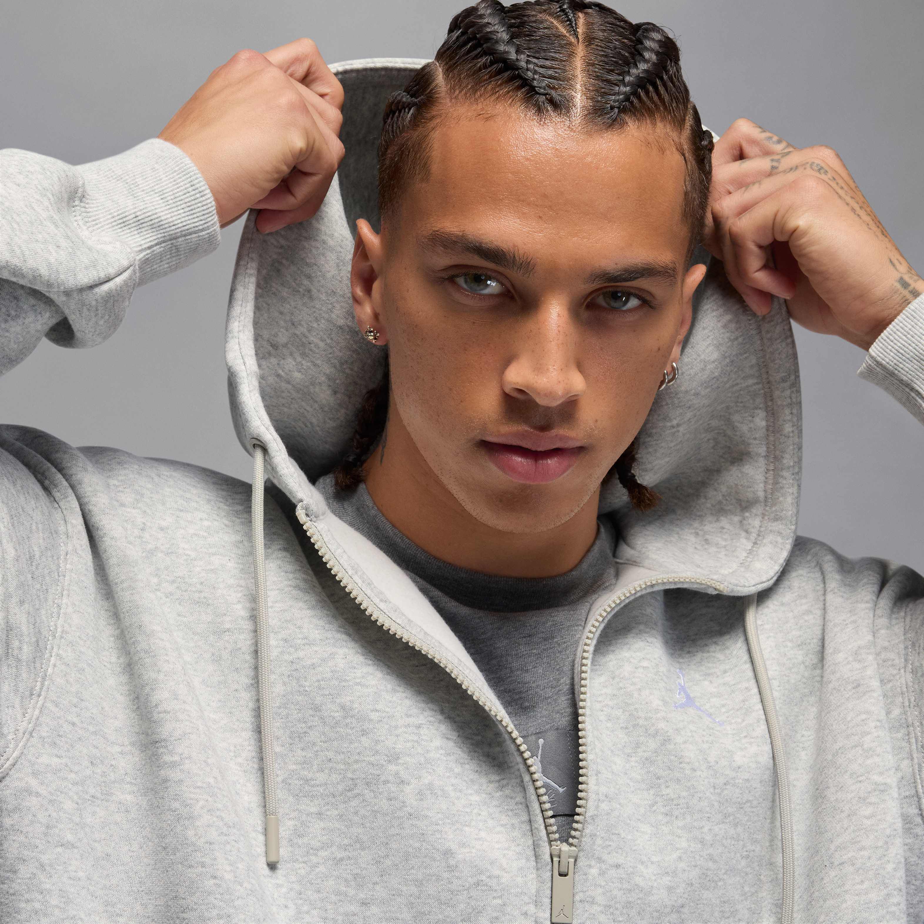 Buy Jordan Brooklyn Fleece Men's Oversized Full-Zip Hoodie - Grey