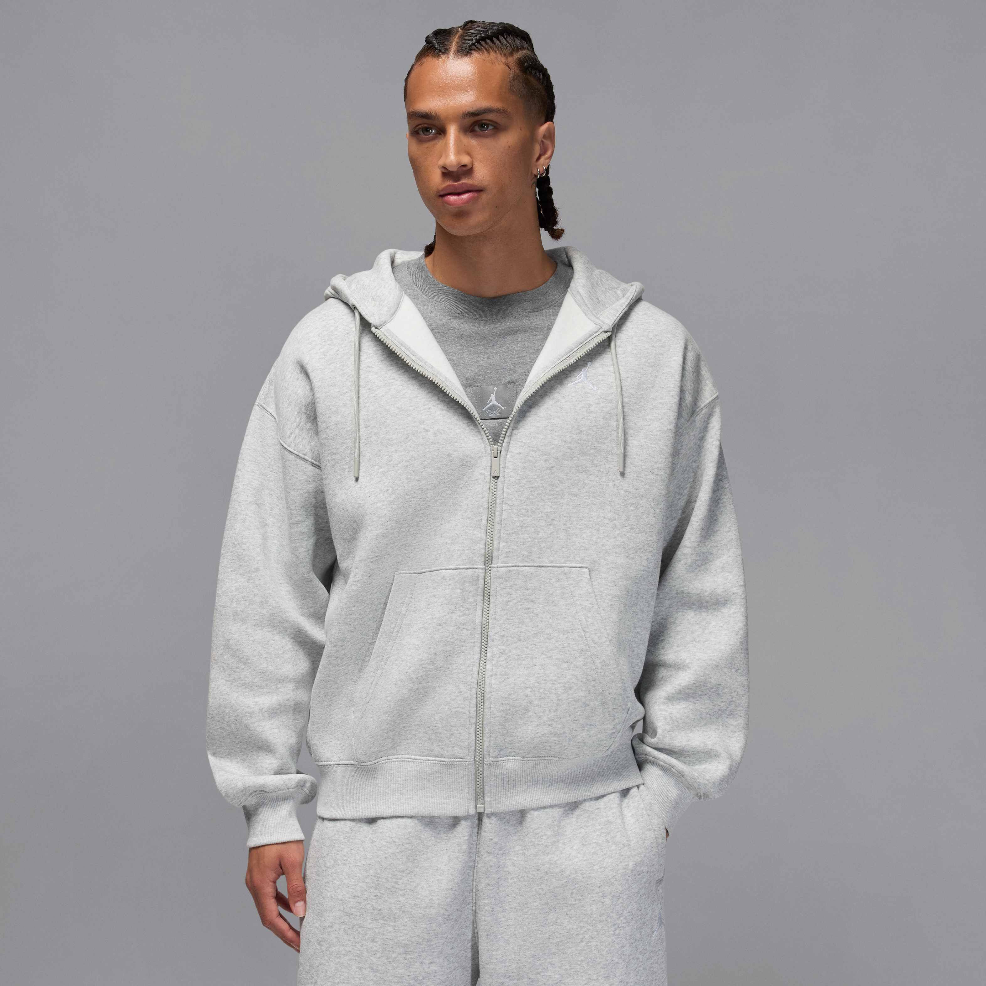 Buy Jordan Brooklyn Fleece Men's Oversized Full-Zip Hoodie - Grey