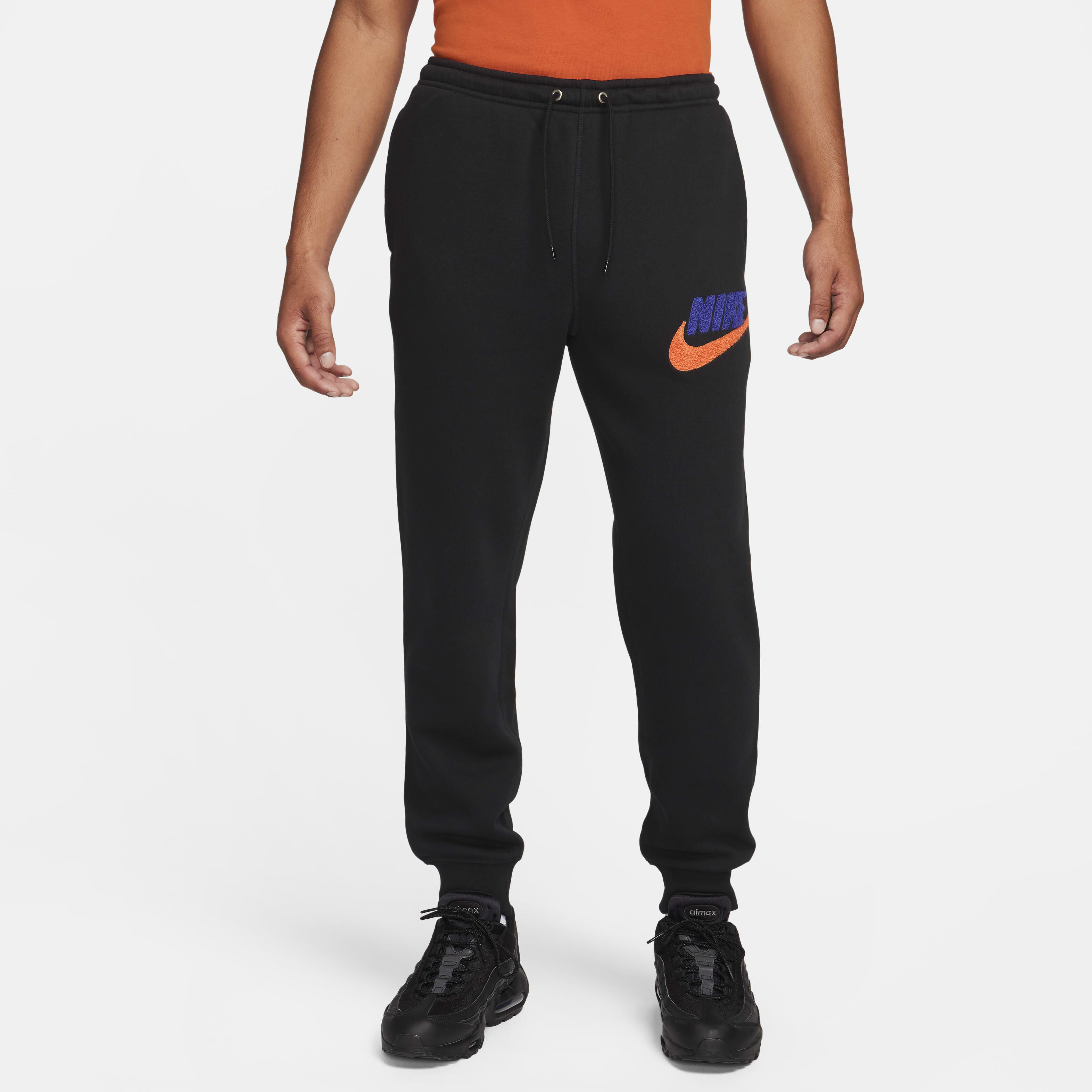 Mens black nike fleece joggers sale
