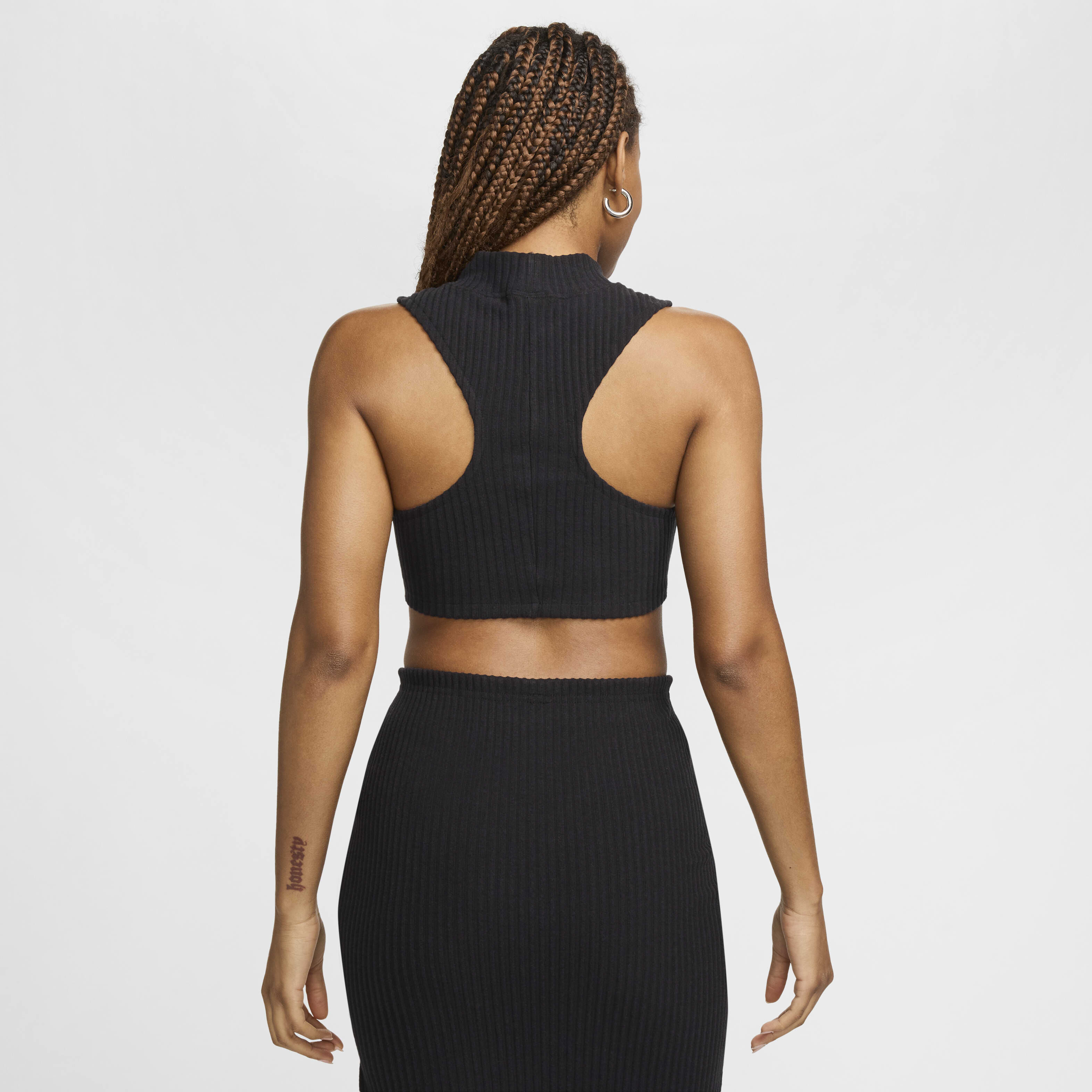 Buy Nike Sportswear Chill Rib Women s Tight Mock Neck Cropped Tank Top Nike Qatar Official