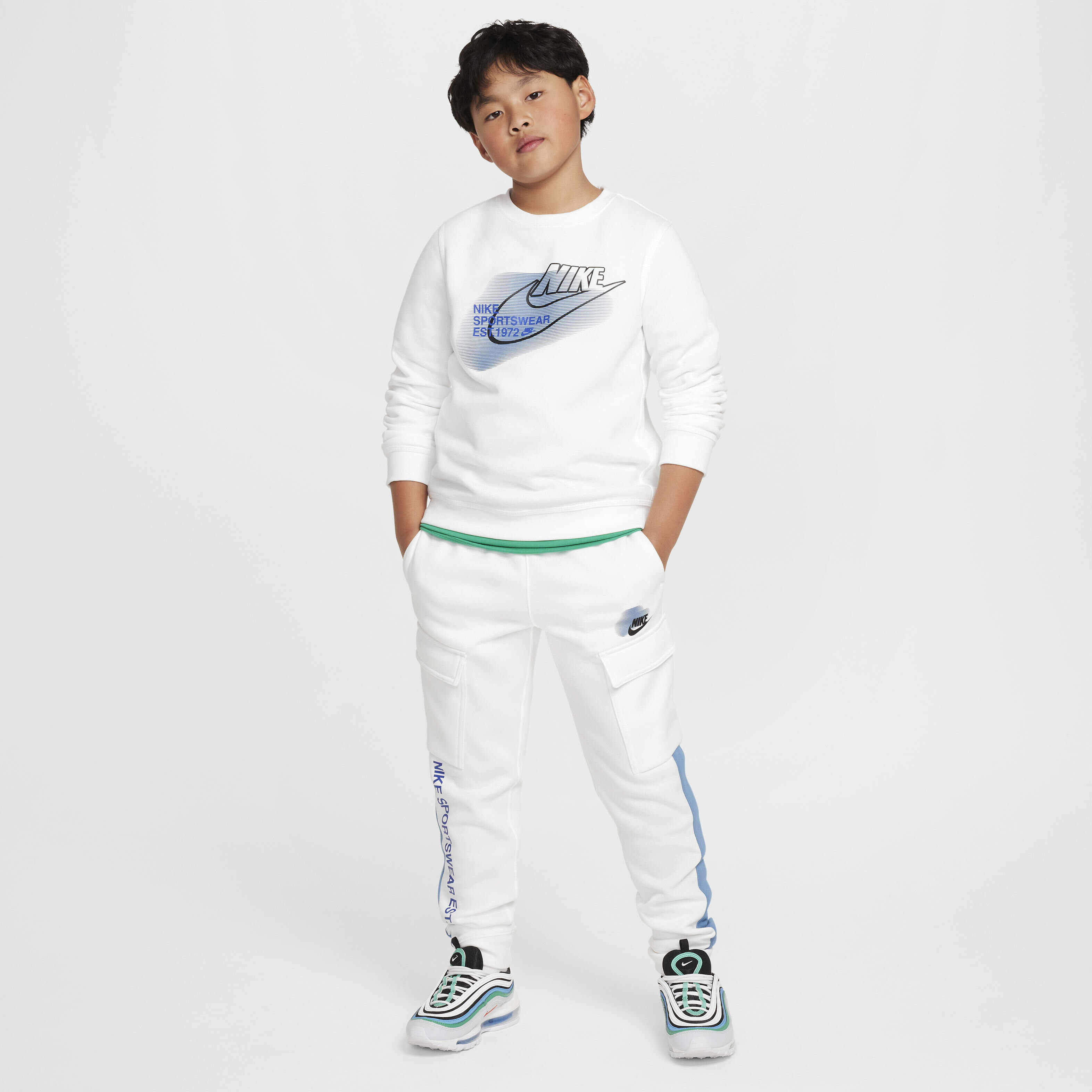 Nike air max fleece crew sweatshirt junior new arrivals