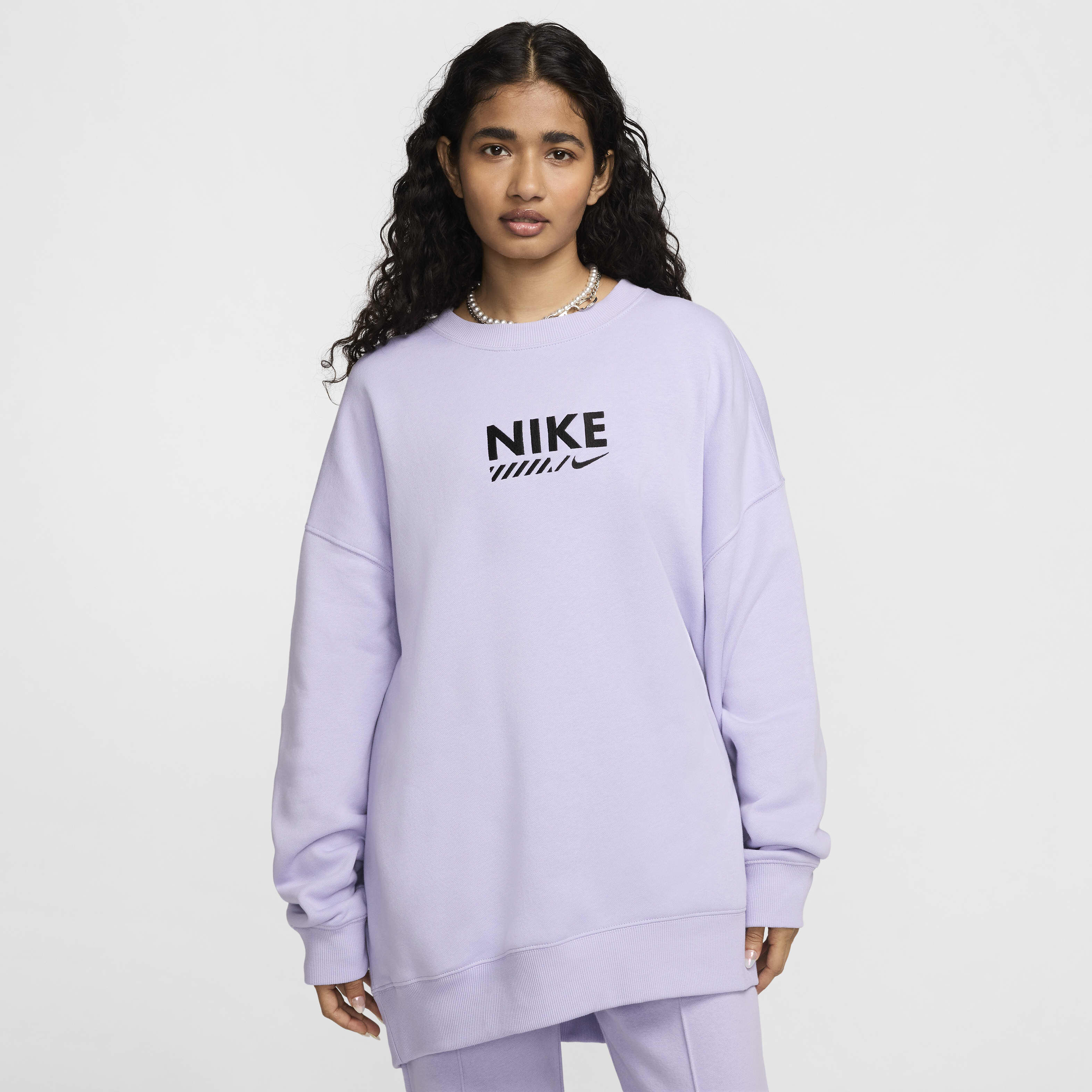 Buy Nike Sportswear Women s Oversized Fleece Crew Neck Sweatshirt Nike Qatar Official
