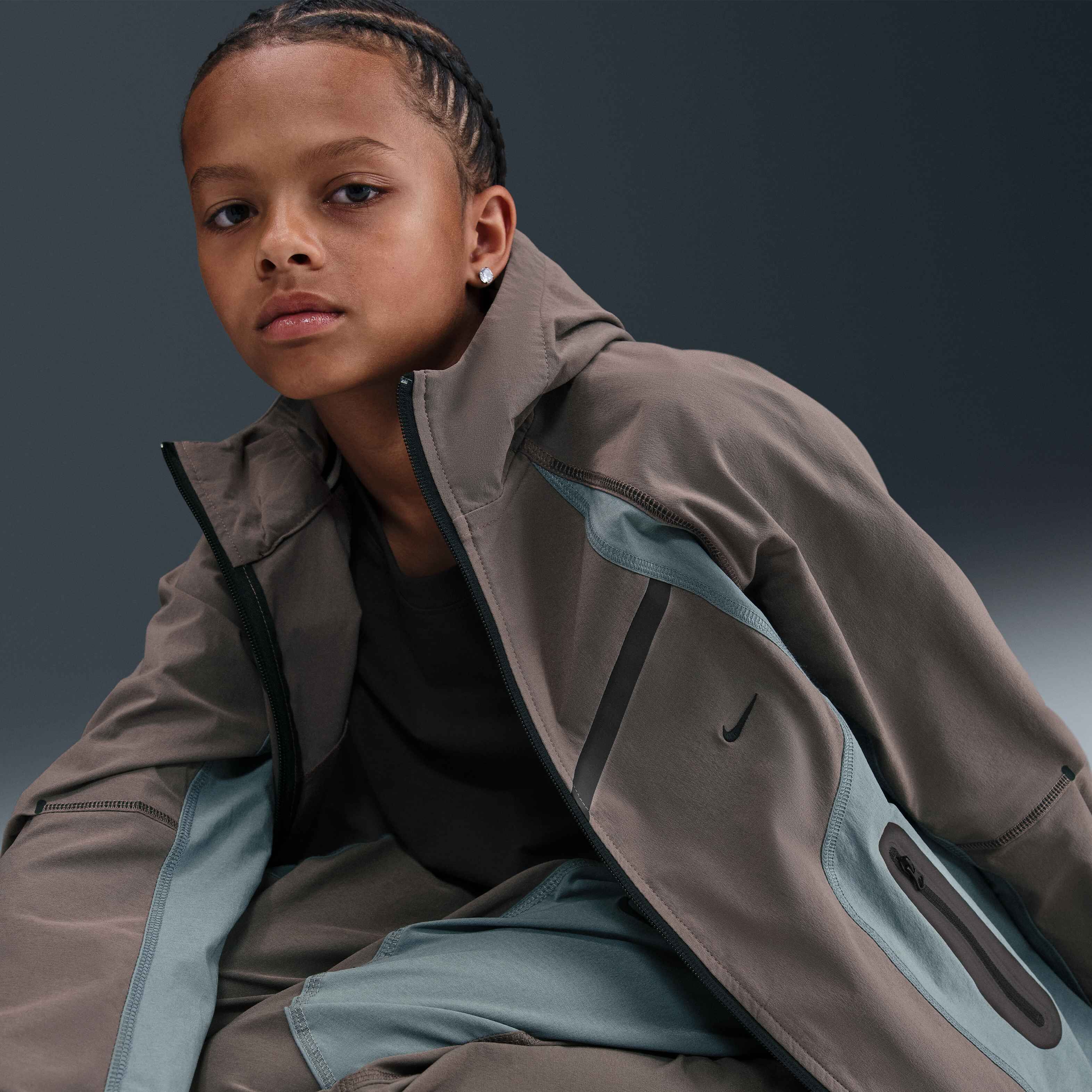 Buy Nike Tech Older Kids' (Boys') Woven Jacket - Cave Stone