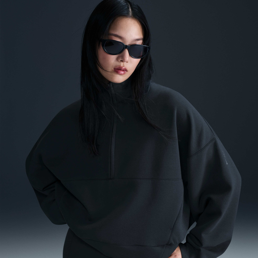 Clothing-Nike, Nike 24.7 ImpossiblySoft, Women's Dri-FIT Oversized 1/2-Zip Top