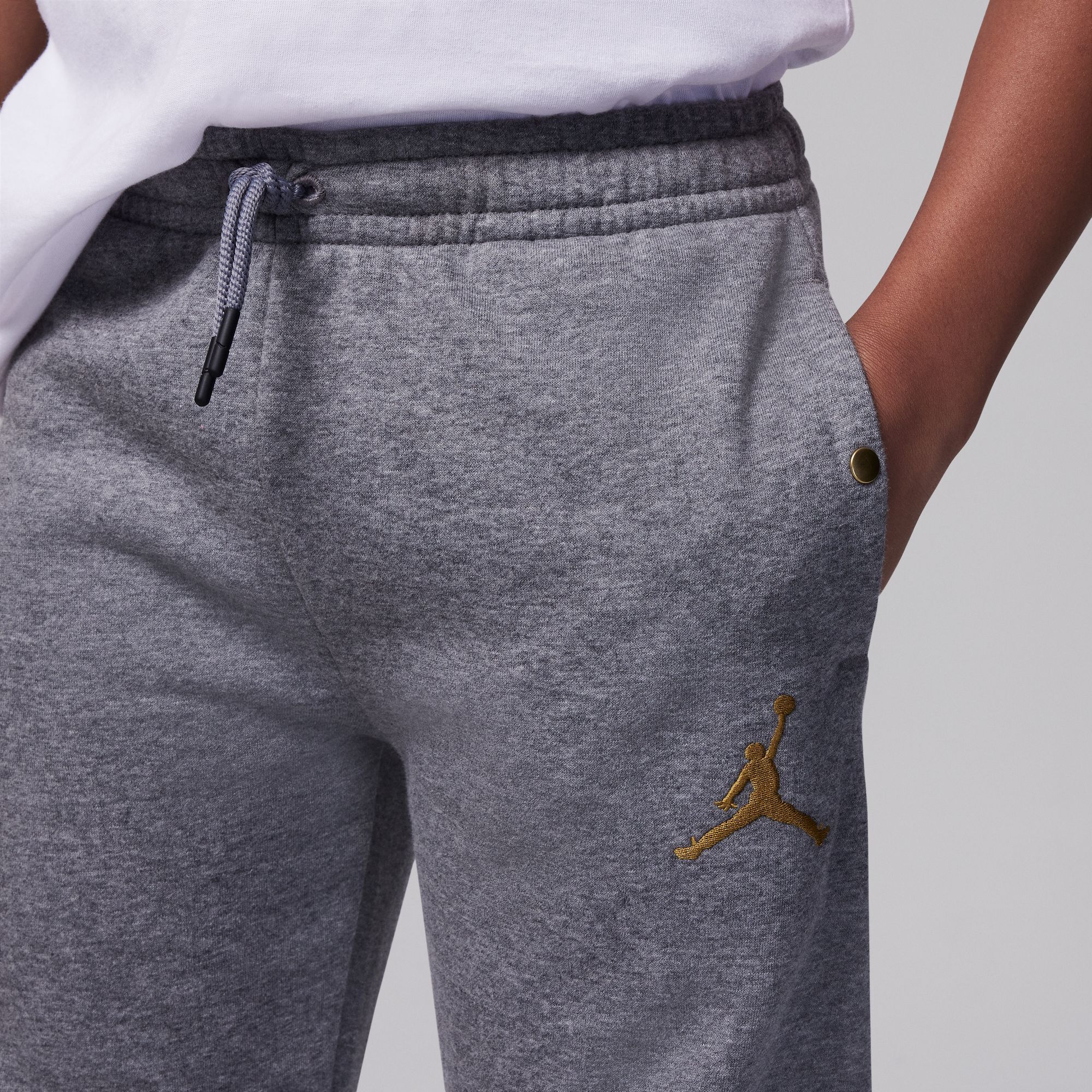 Jordan Take Flight Black and Gold Fleece Trousers image number 1