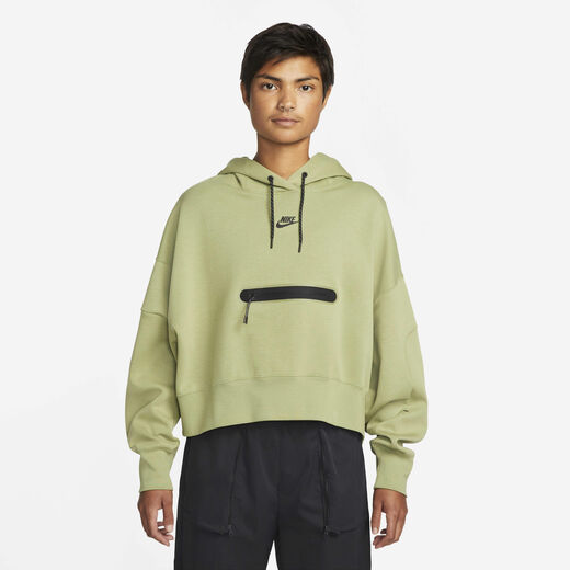 Hoodies & Sweatshirts-Nike, Nike Sportswear Tech Fleece, Women's Over-Oversized Crop Pullover Hoodie
