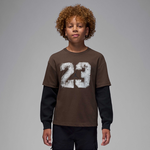 T-Shirts & Tops-Nike, Jordan, Older Kids' Layered-Look T-Shirt
