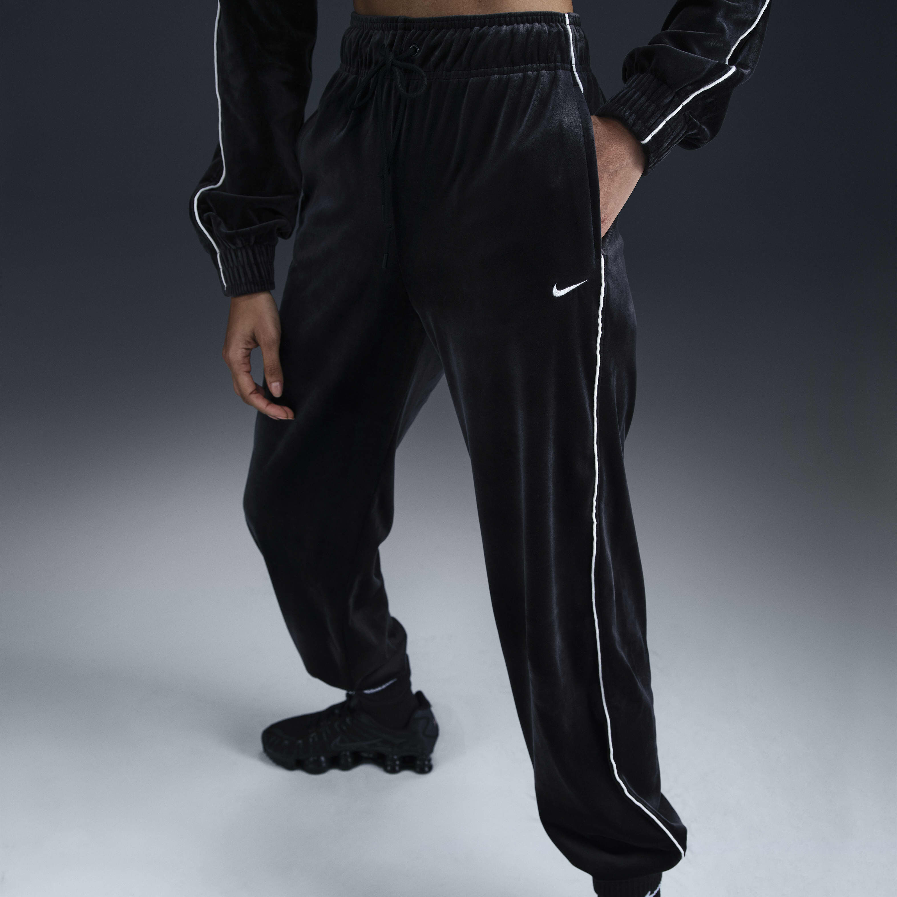Buy Nike Sportswear Collection Women s Mid Rise Velour Joggers Nike Qatar Official