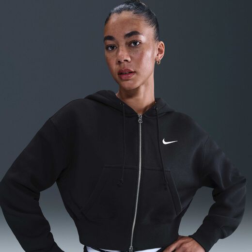 Hoodies & Sweatshirts-Nike, Nike Sportswear Phoenix Fleece, Women's Loose Full-Zip Cropped Hoodie