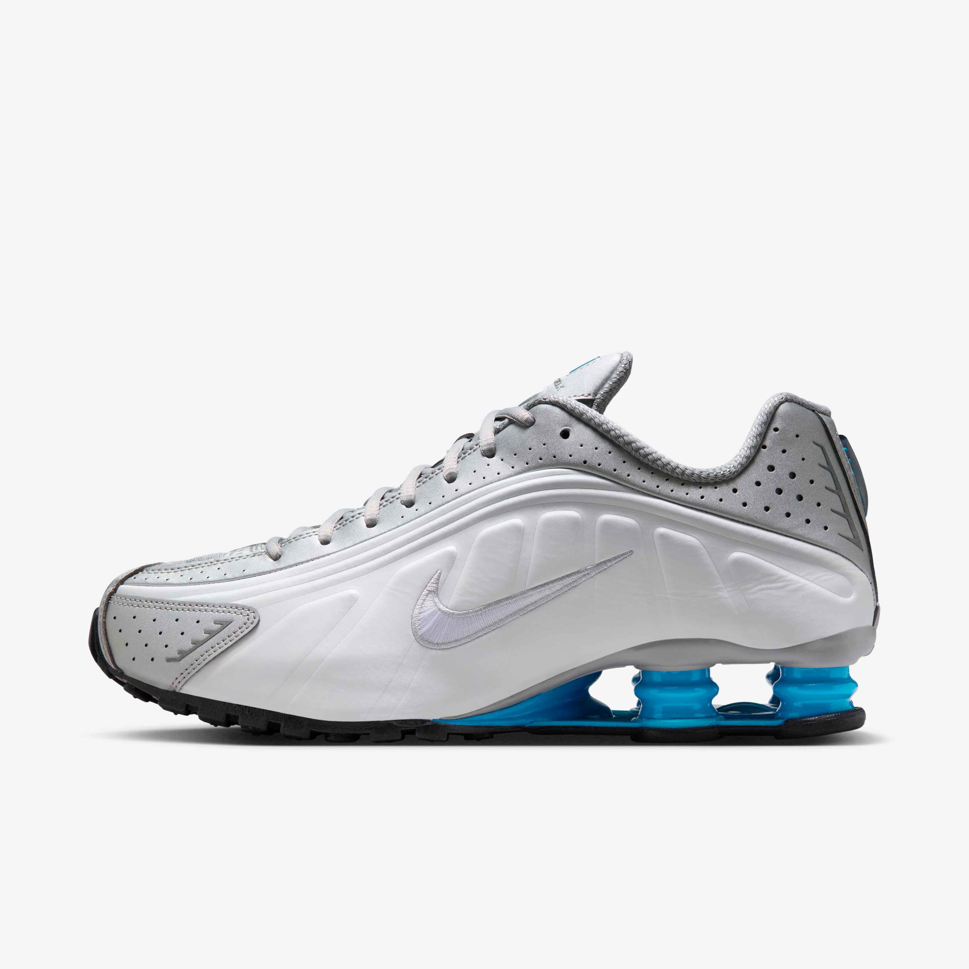 Buy Nike Shox R4 Men's Shoes - Metallic Silver/White/Blue