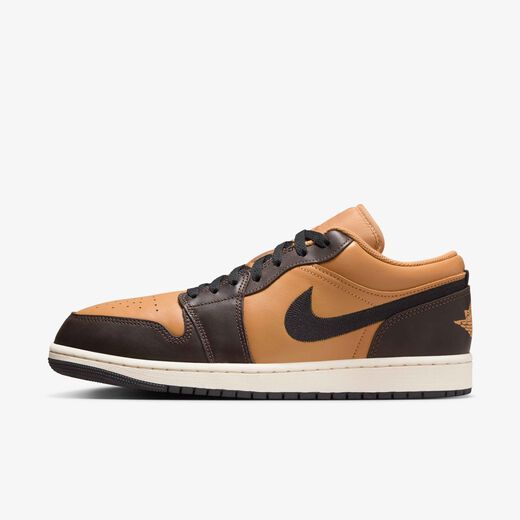Jordan Brown-JRDN, Air Jordan 1 Low 'Flax/Baroque Brown', Men's Shoes