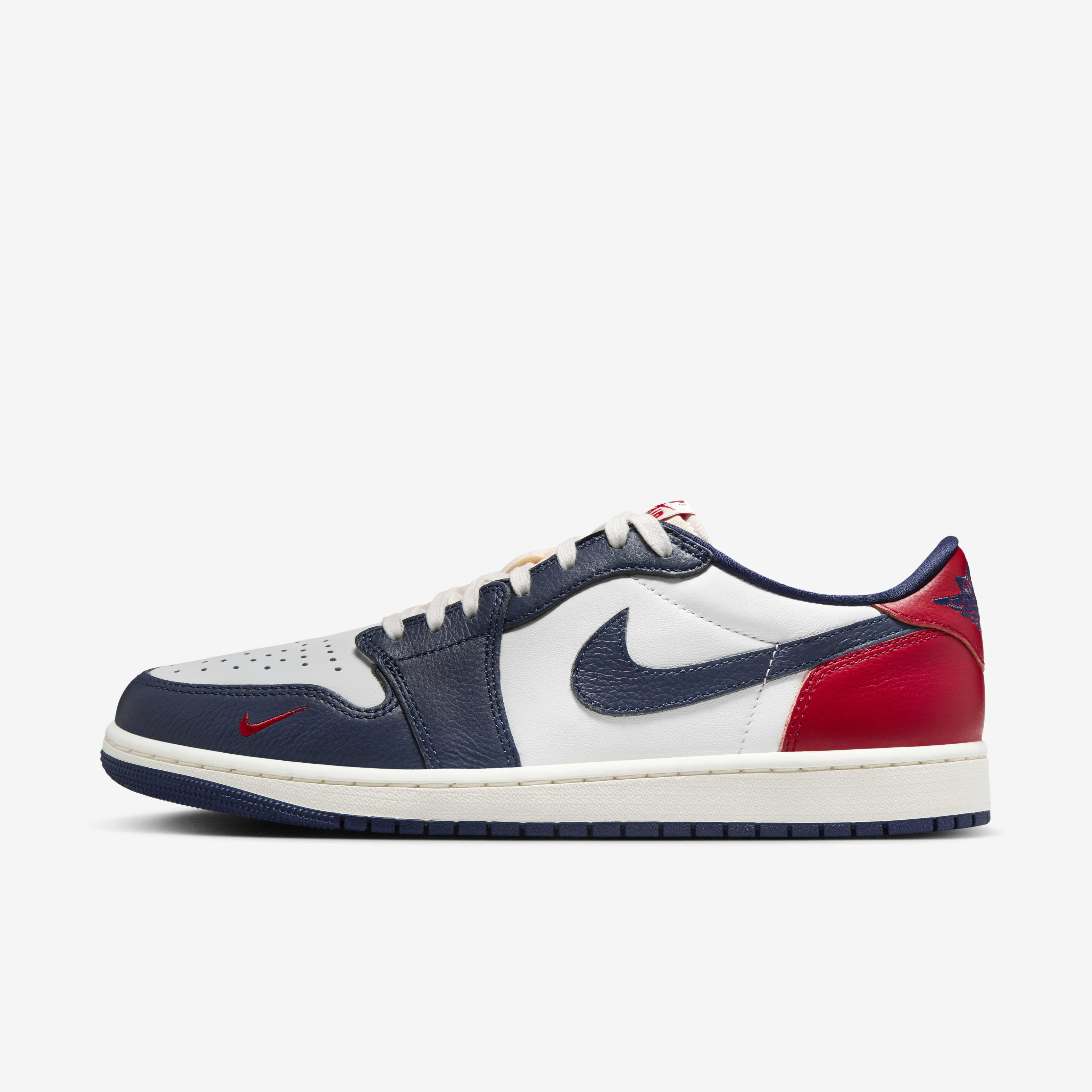 Navy blue and red jordans store