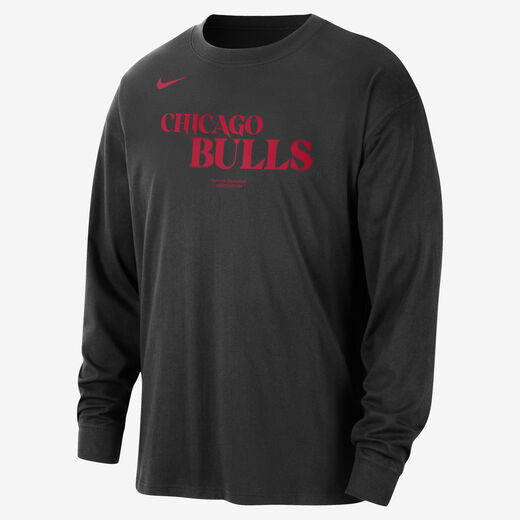 Men's Long Sleeves Shirts-Nike, Chicago Bulls Courtside, Men's Nike NBA Long-Sleeve T-Shirt