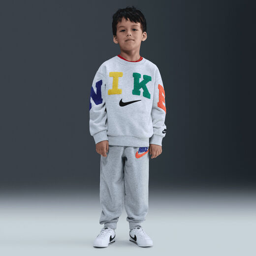Kids' Sweatshirts-Nike, Nike Club, Little Kids' Chenille Fleece Crew