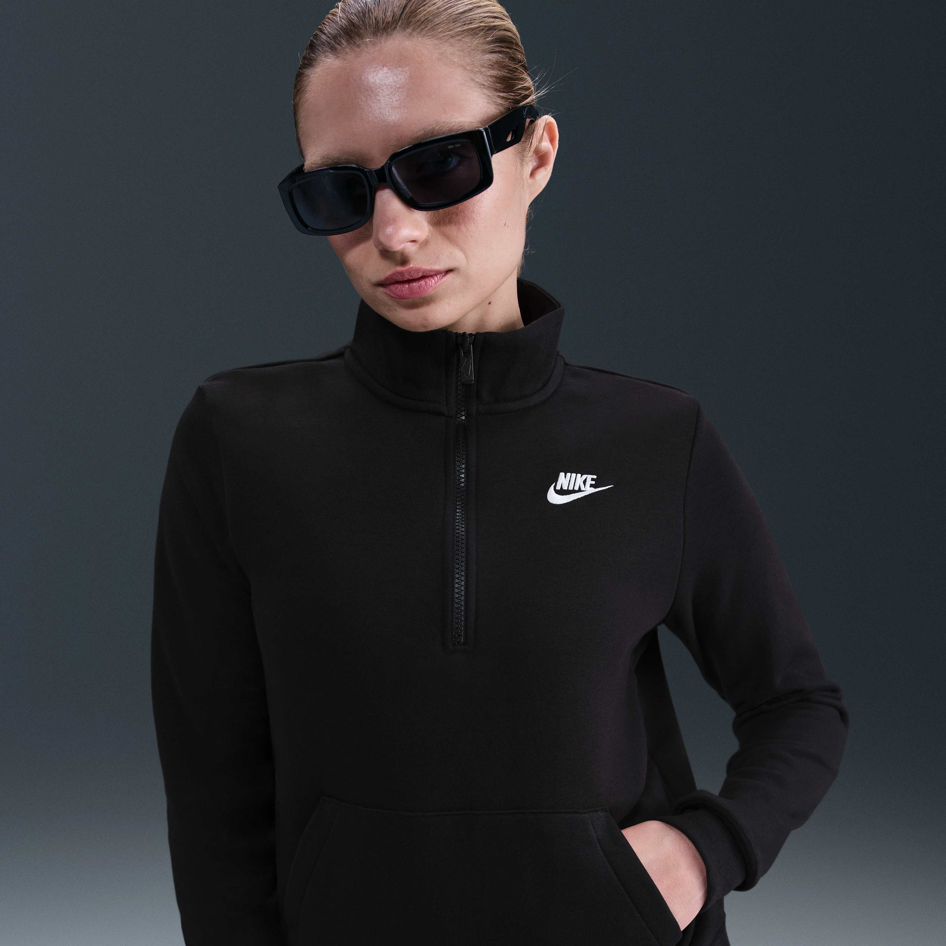 nike collar fleece sweatshirt