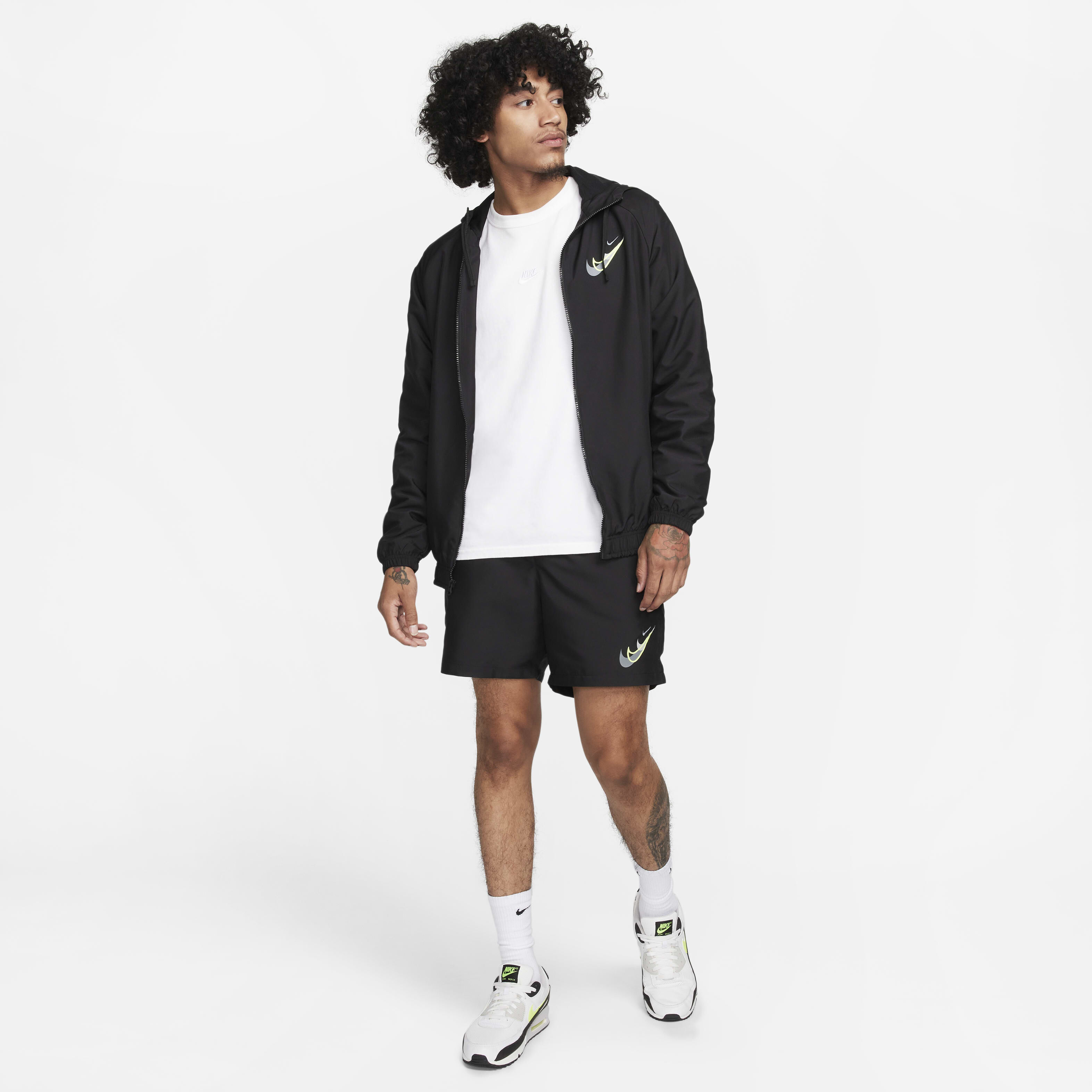 black nike windbreaker shorts
