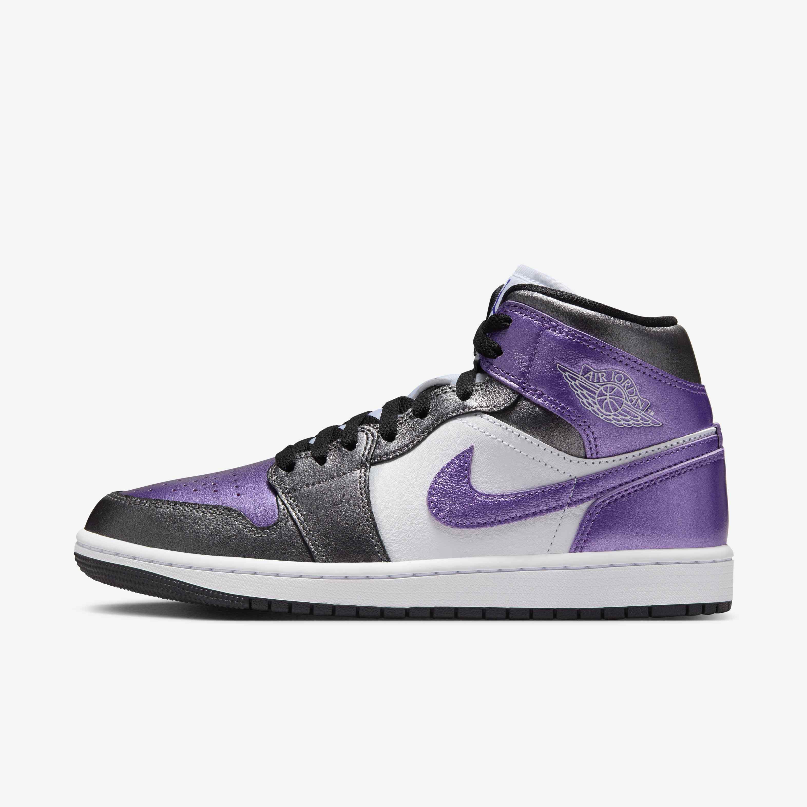 Buy Air Jordan 1 Mid SE Women's Shoes - White/Black/Grape Ice