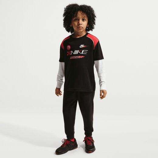 Kids' Long Sleeves Shirts-Nike, Nike Sportswear, Little Kids' Victory Lap Twofer T-Shirt
