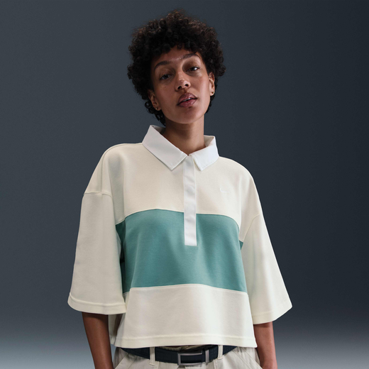 قمصان بولو نسائي-نايكي, نايكي سبورتسوير, قميص بولو أوفرسايزد بأكمام قصيرة للنساء قمصان بولو نسائي-نايكي, نايكي سبورتسوير, قميص بولو أوفرسايزد بأكمام قصيرة للنساء