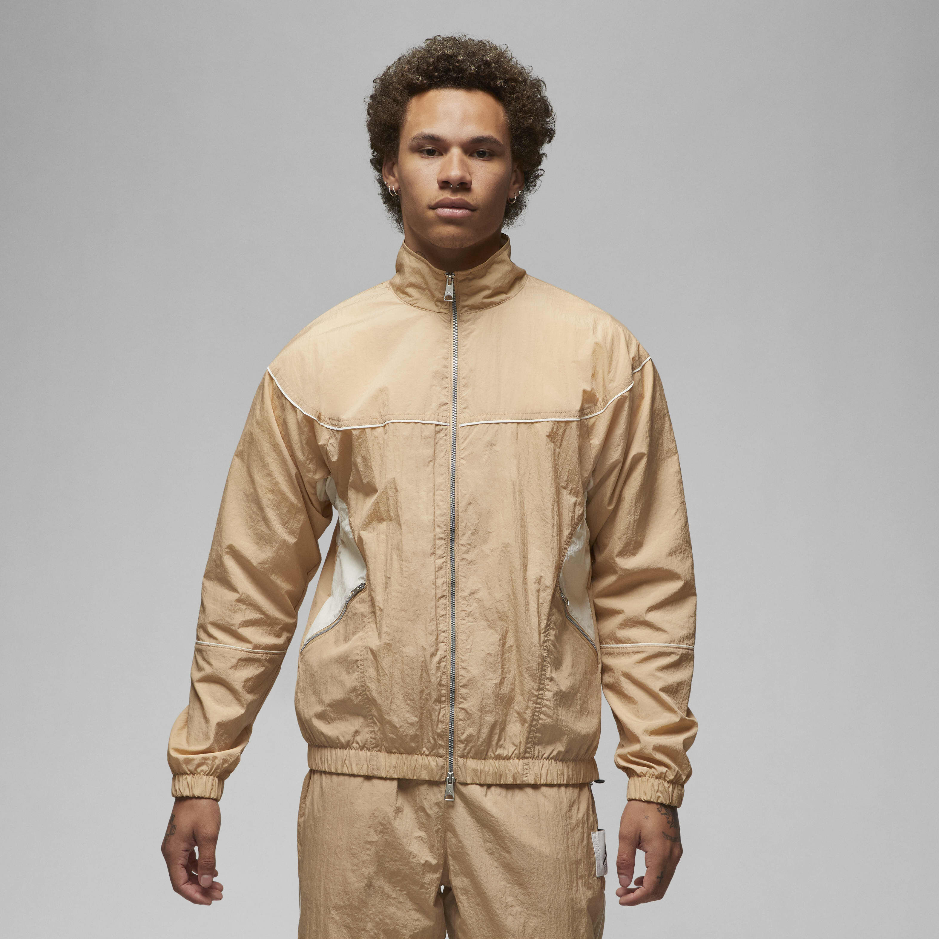 Buy Jordan Essentials Men's Warm-Up Jacket - Desert/Pale Ivory