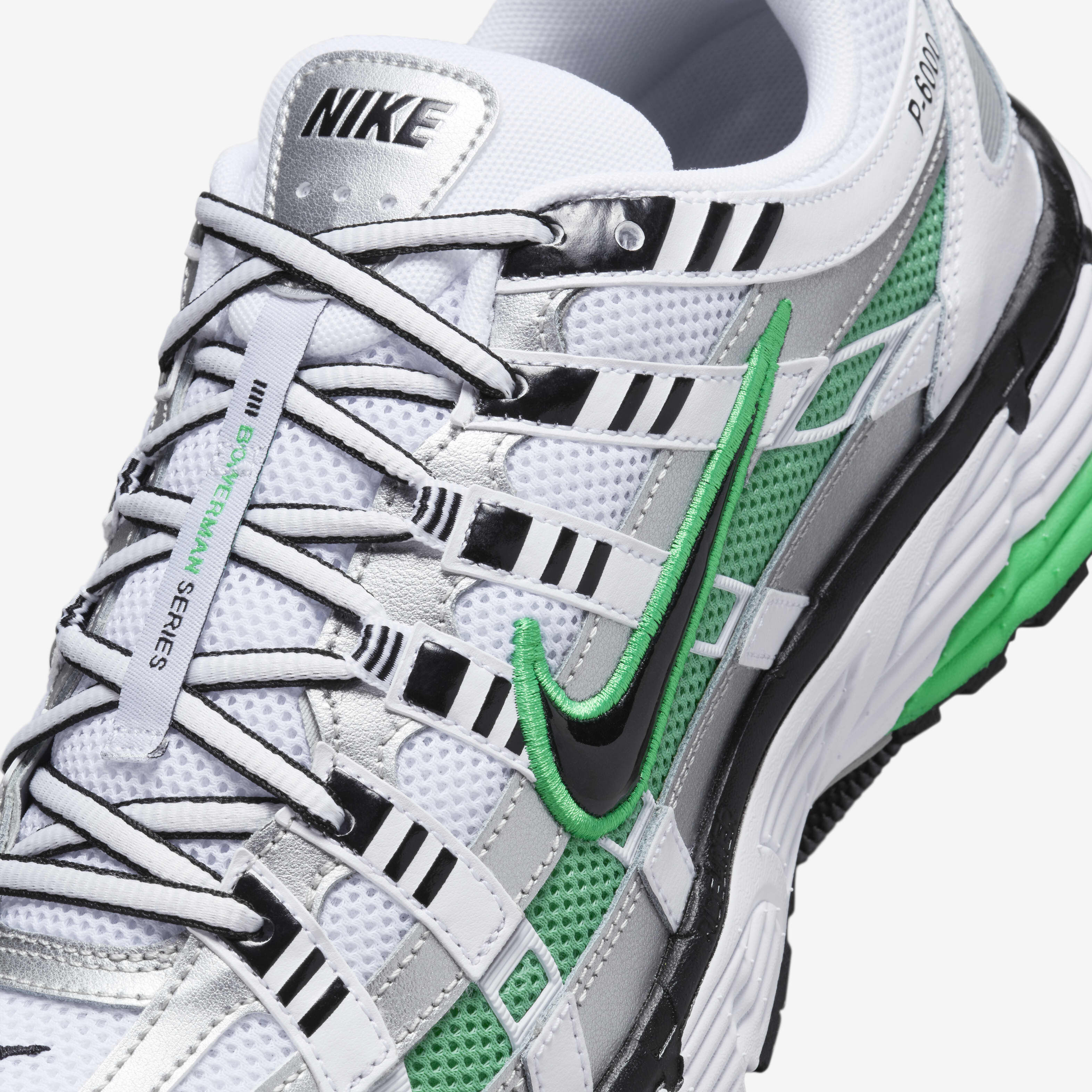 Buy Nike P-6000 Shoes - White/Metallic Silver/Spring Green