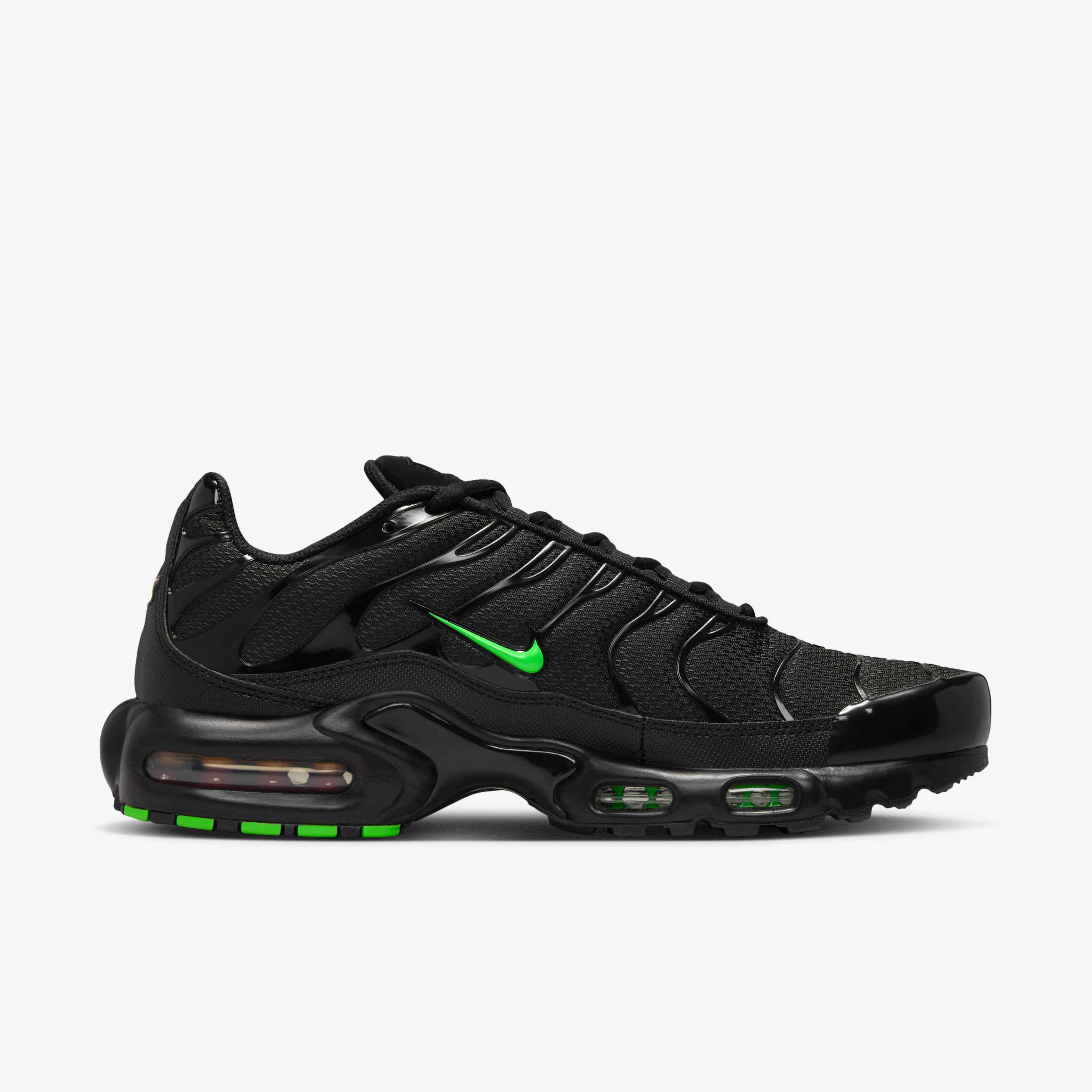 Buy Nike Air Max Plus Men's Shoes Black/Black/Green Strike