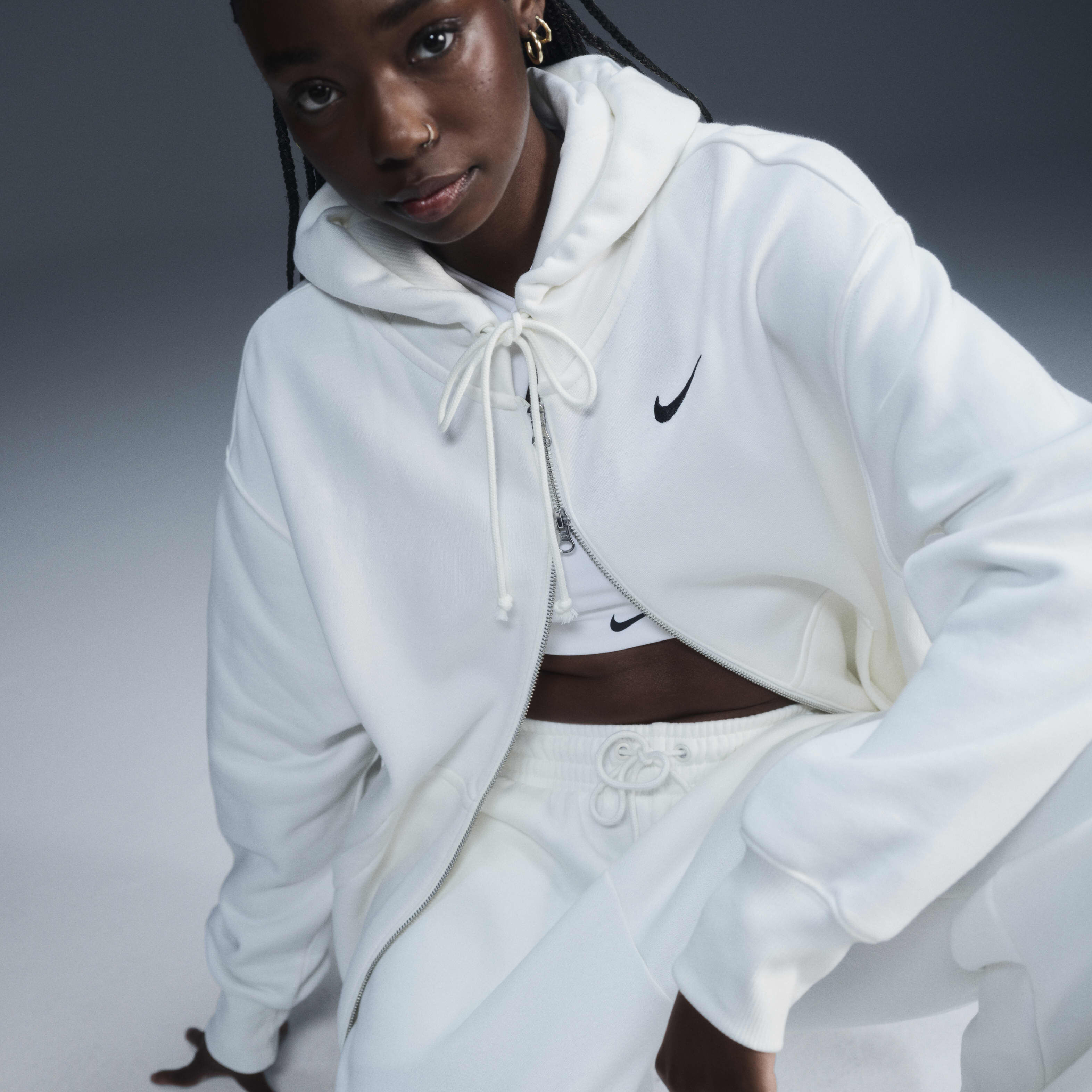 Nike oversized zip hoodie discount