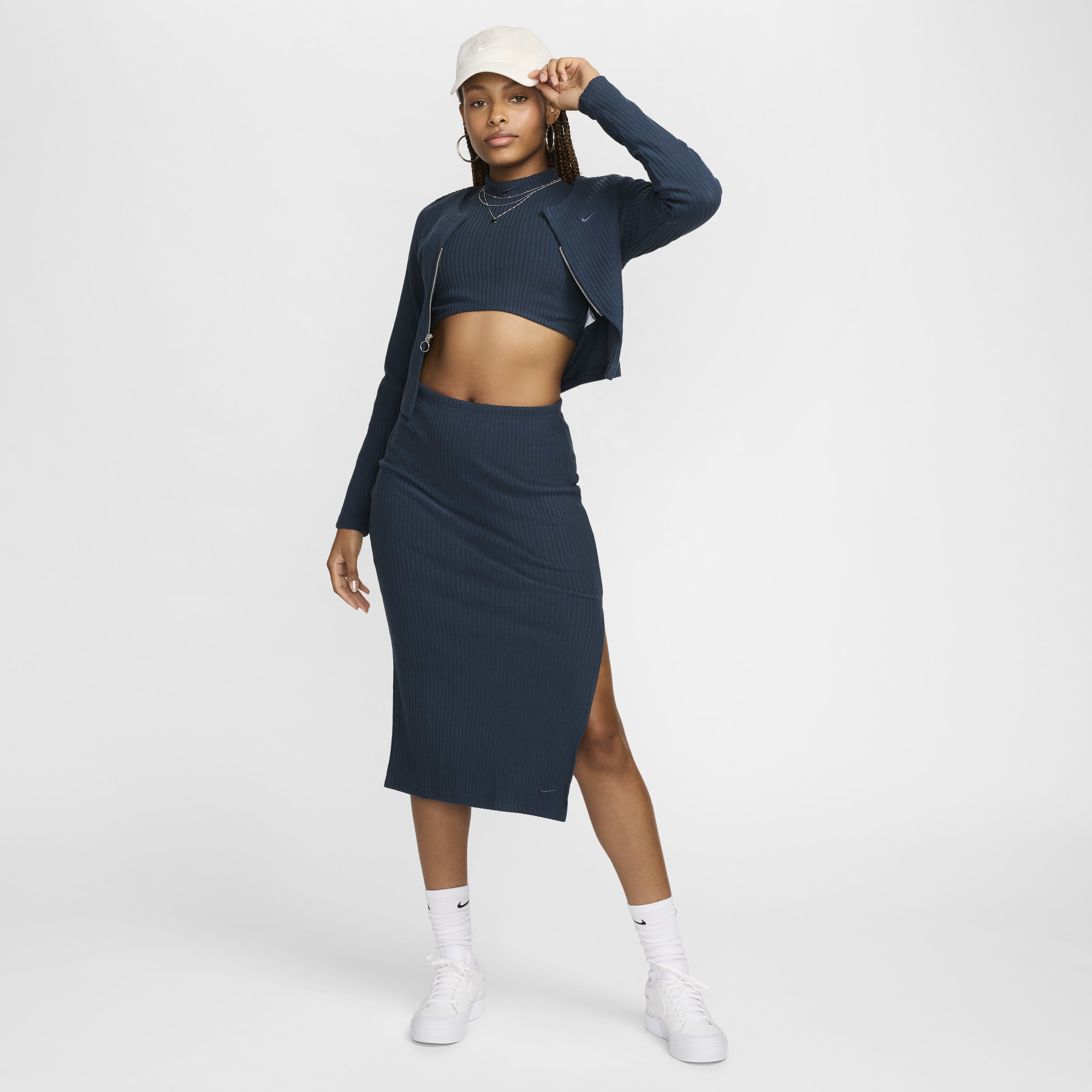 Buy Nike Sportswear Chill Rib Women s Tight Mock Neck Cropped Tank Top Nike Qatar Official
