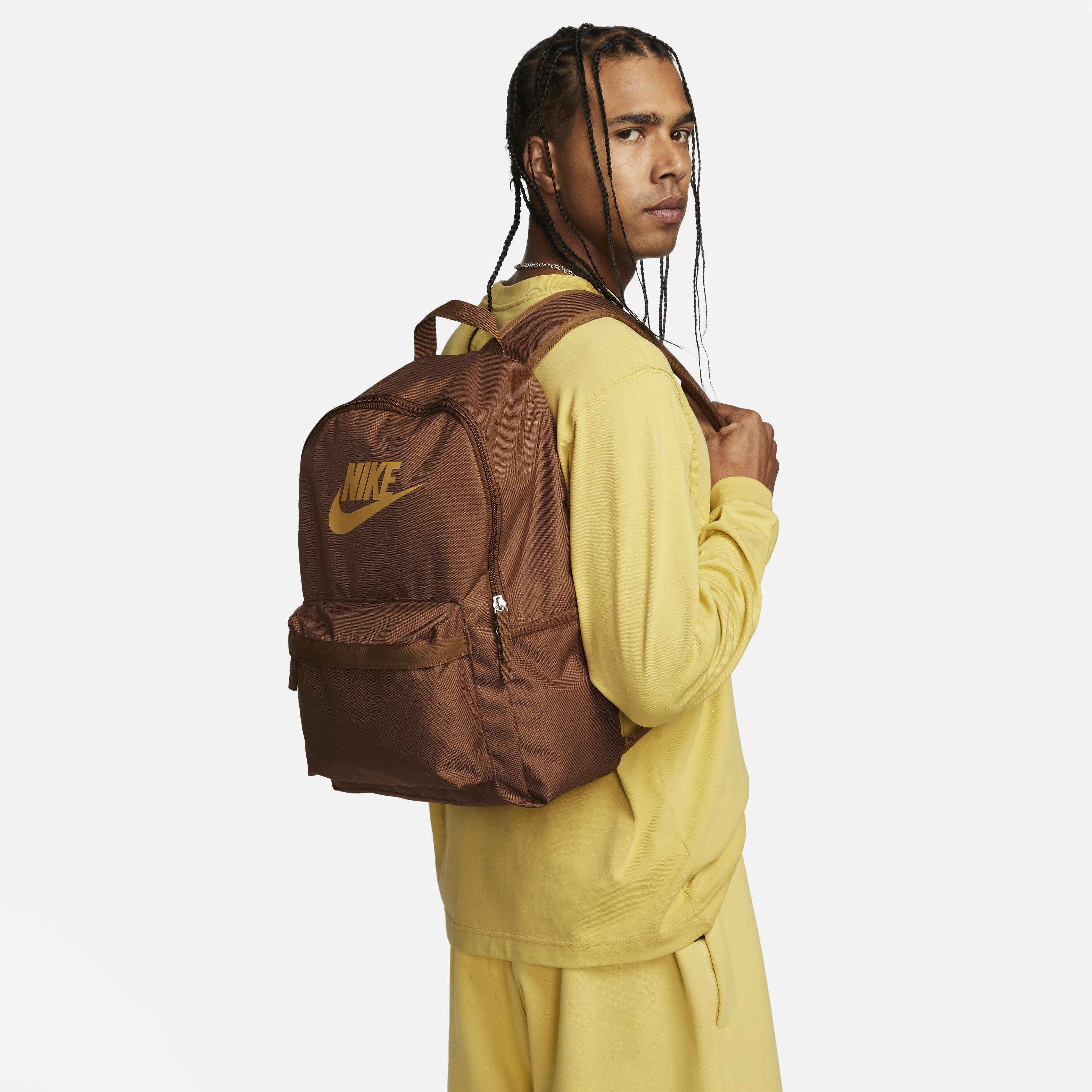 gold backpack nike
