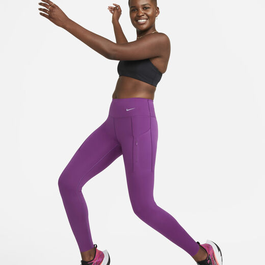 Training & Gym Trousers & Leggings-Nike, Nike Go, Women's Mid-Rise Full-Length Leggings with Pockets