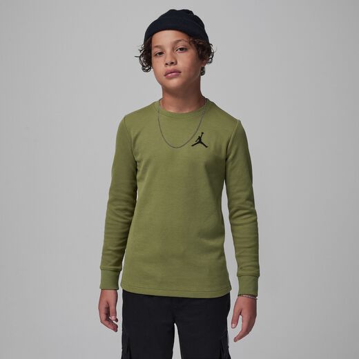 Kids Outerwear-Jordan, Jordan MJ Essentials Waffle Knit Long Sleeve Tee, Big Kids T-Shirt