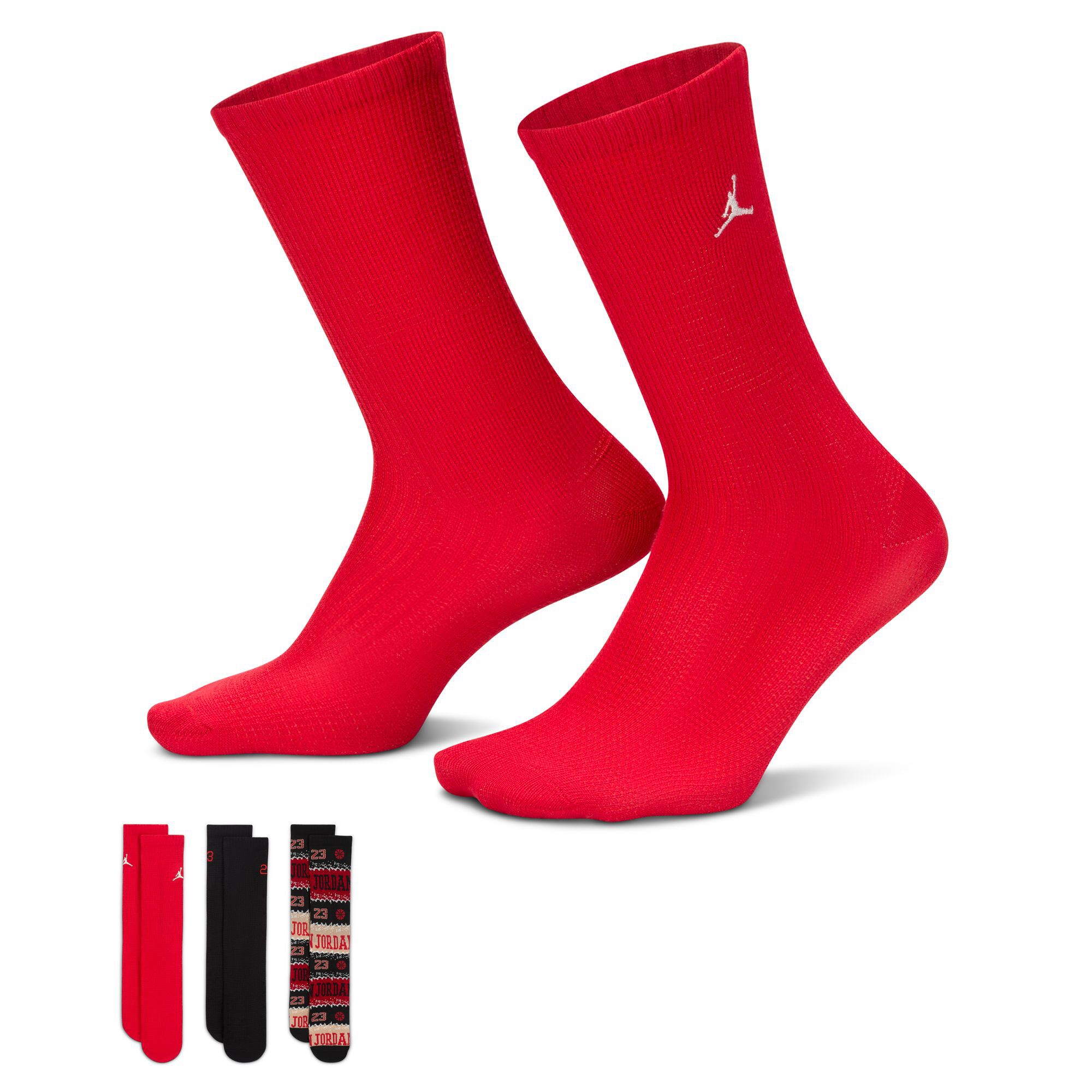 Jordan MJ Holiday Crew Socks (3 Pairs) image number 4