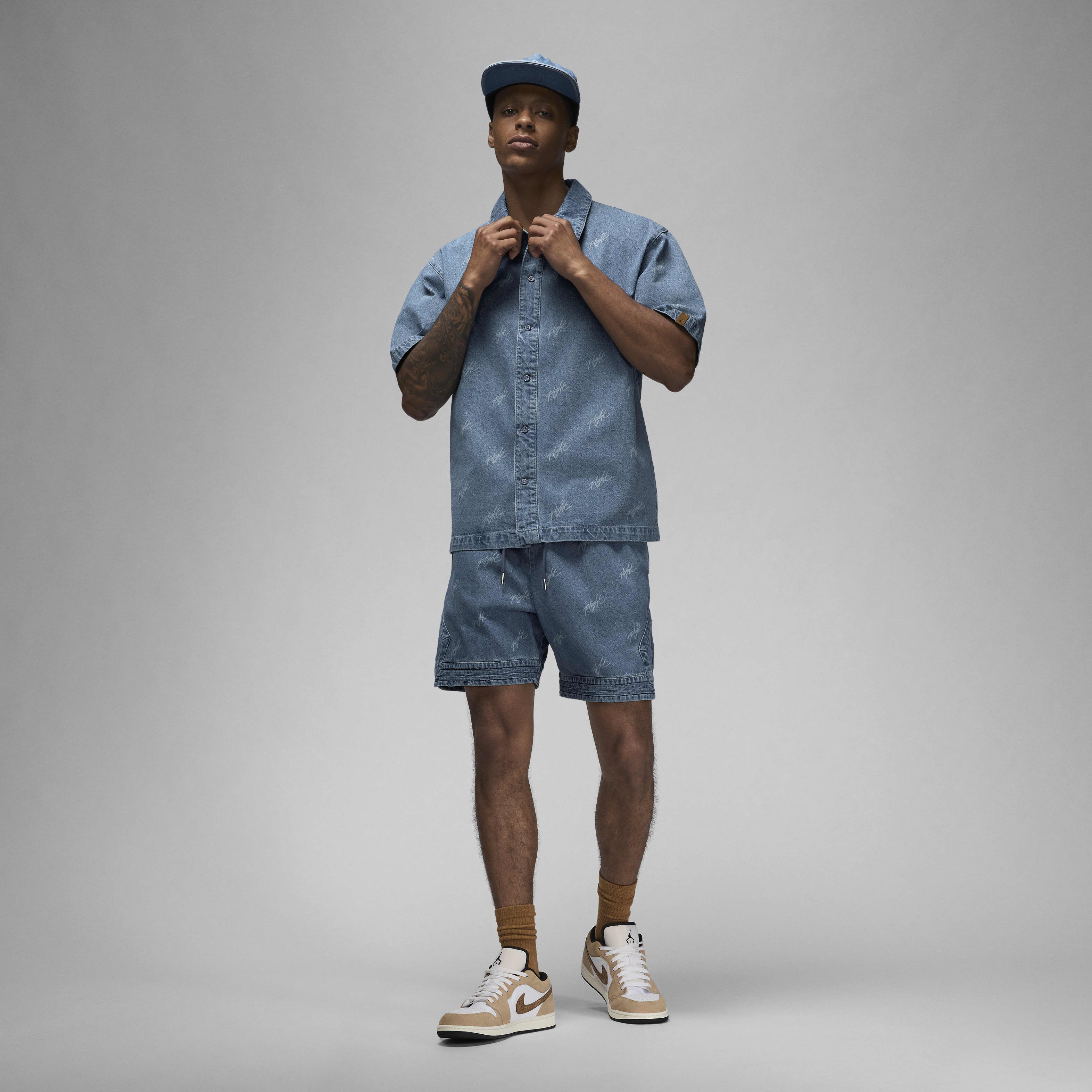 Buy Jordan Flight Heritage Men's Denim Top - Blue Grey