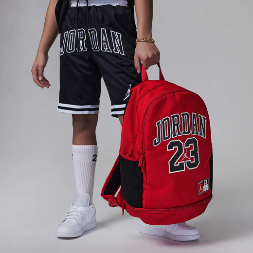 Jordan Team Red-JRDN, Jordan Jersey Backpack, Older Kids' Jersey Backpack (27L) Jordan Team Red-JRDN, Jordan Jersey Backpack, Older Kids' Jersey Backpack (27L)